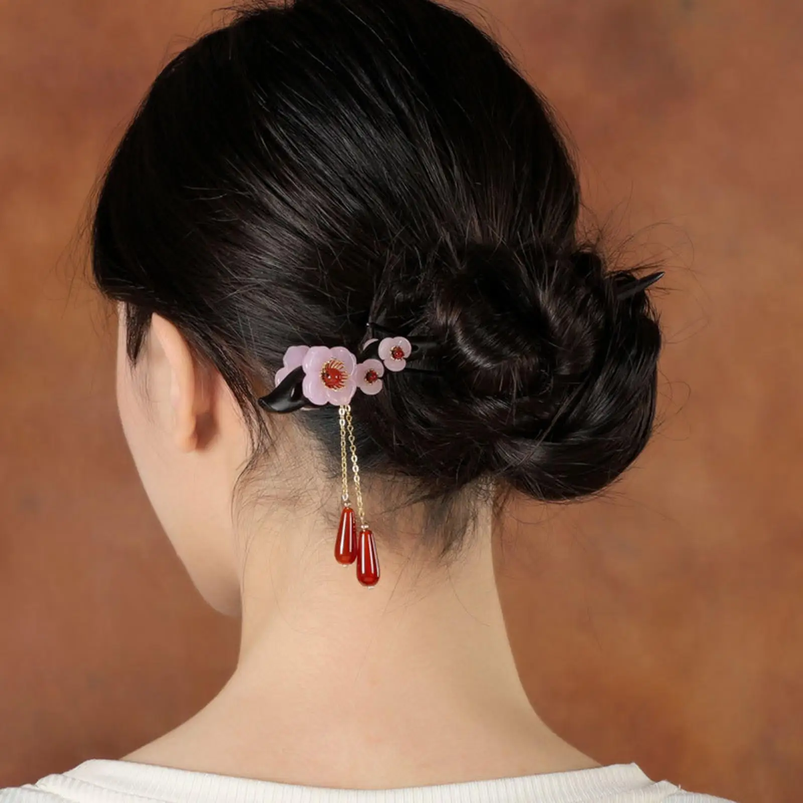 Wooden Hair Sticks Women Bride Flower Hair Chopsticks Hairpin Jewelry Hair Accessories