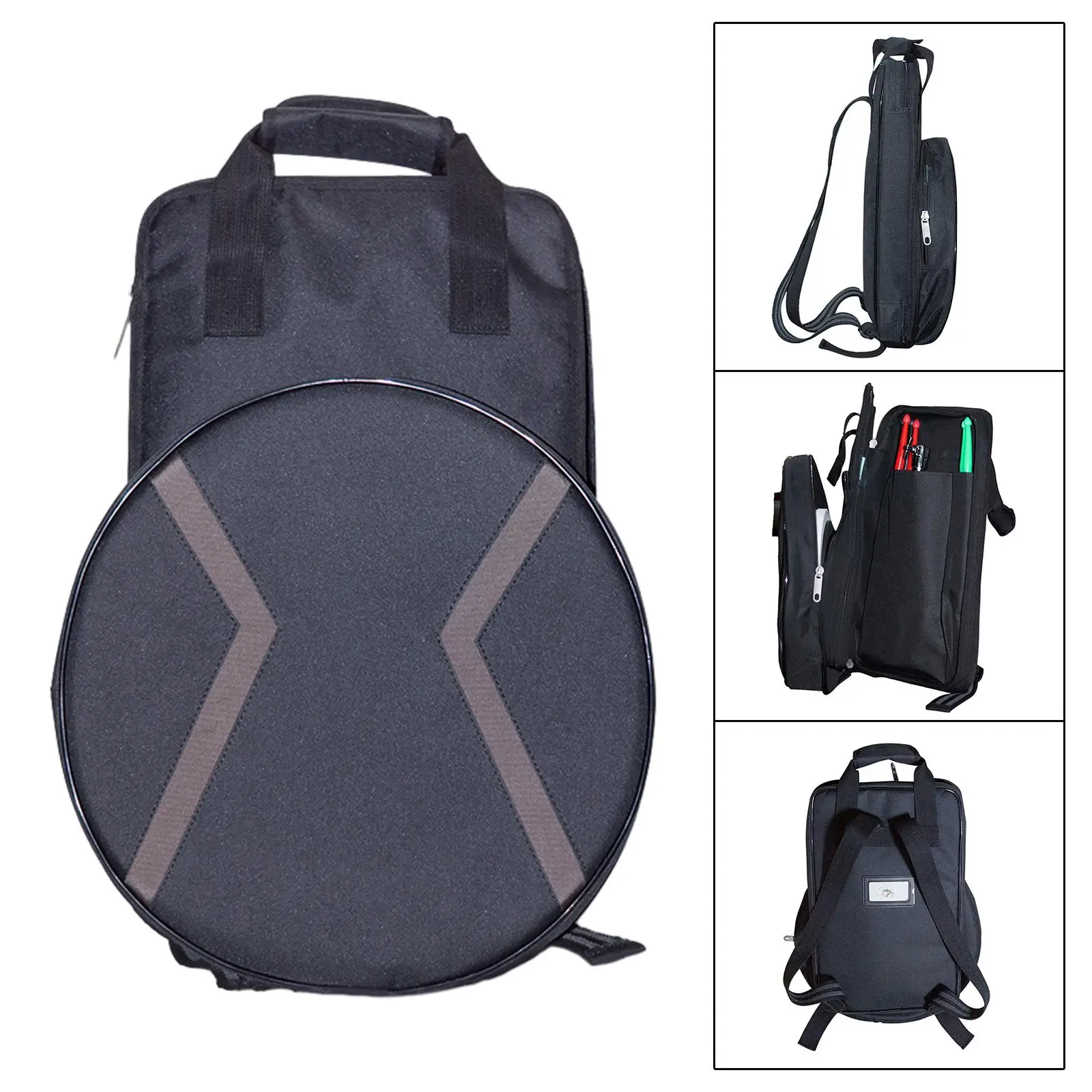 Dumb Drum Bag Waterproof Durable Backpack Easy to Carry Pad Bag for Professional Musician Tour Home Stage Performance