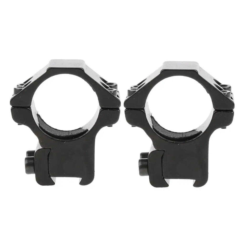25.4mm 1`` Tube Clamp Ring Scope Mount Holder 11mm Rail with Hex Wrench for Installing Flashlight Torch (Black)- Low Profile