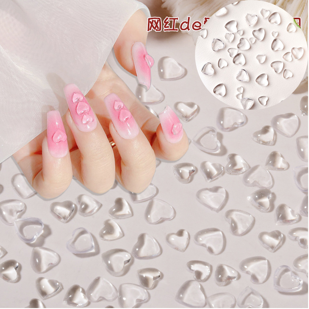 Best of 100pcs 3D Transparent Love Heart Charms For Nail Art Decoration Clear Resin Nail Charms Rhinestone Jewelry For Manicure Access Reviews & Tips