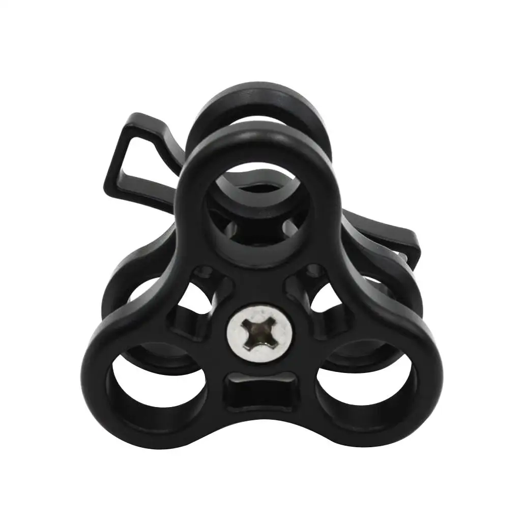 3 Hole Ball Clamp Mount Clip Adapter Bracket Holder for Action Sports Camera Underwater Housing Diving  Connected Accessories