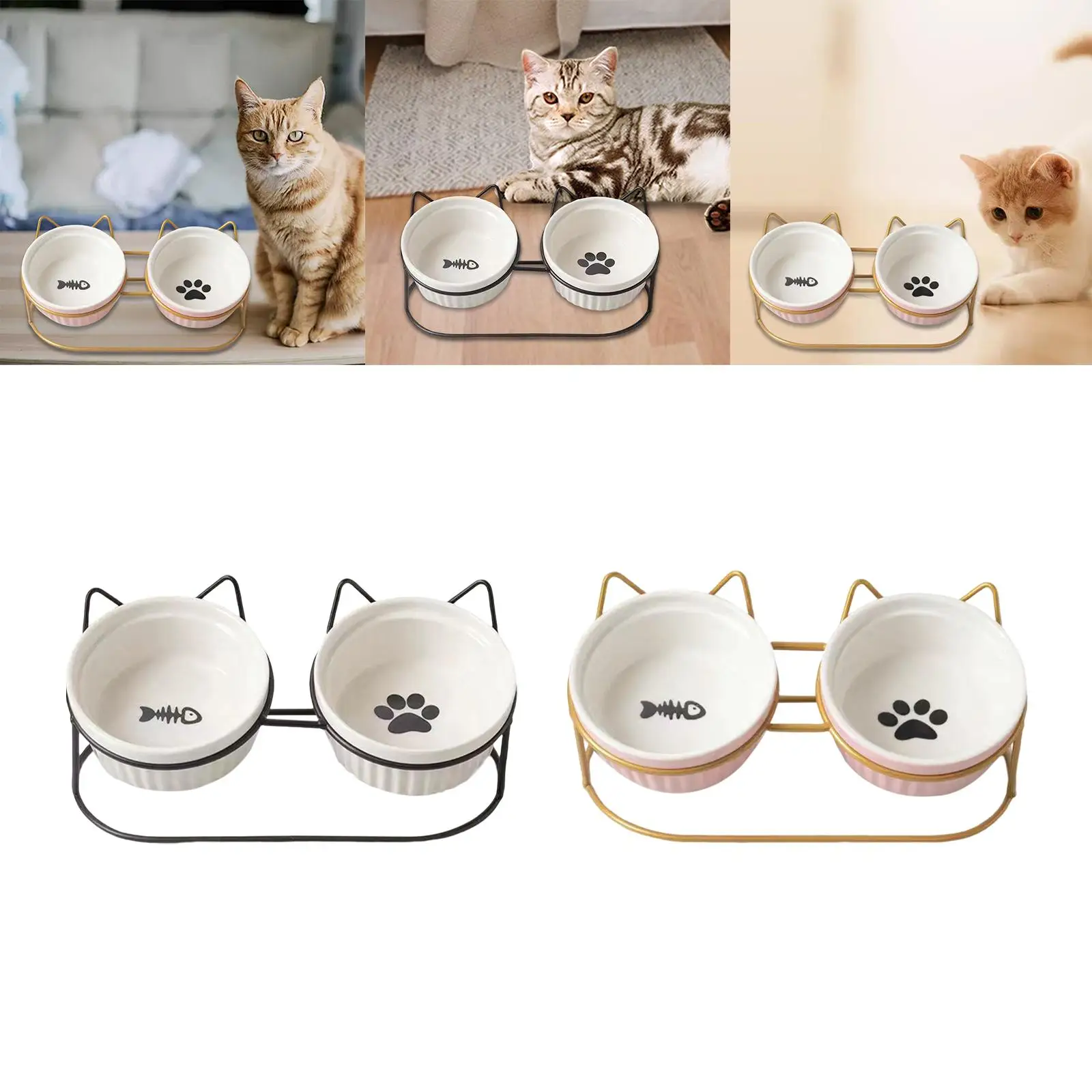 Cat Bowls Elevated Cat Dishes Separable for Pet Accessories Puppy