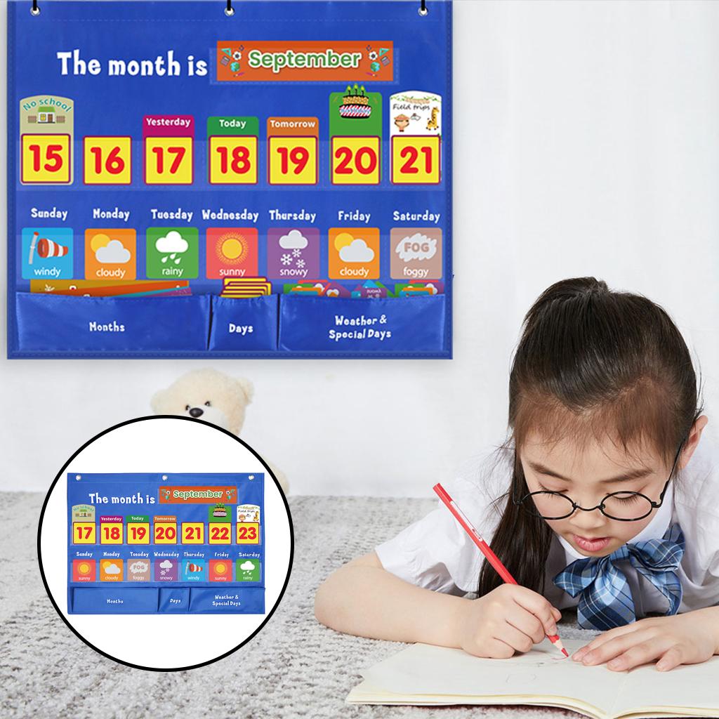 Calendar Weather  Chart Educational Home Bedroom Learn Kids Gifts