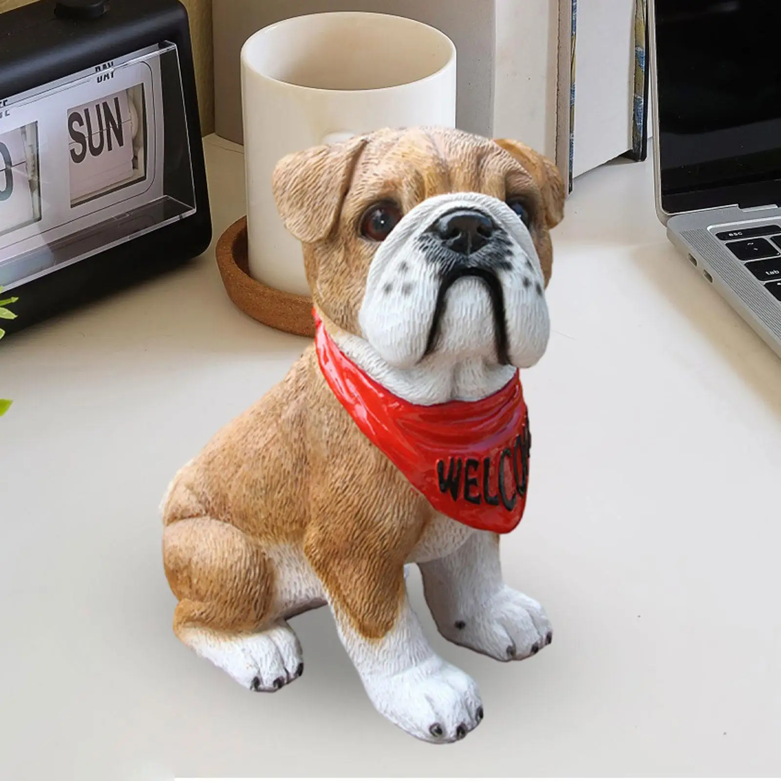 Dog Figurines Dog Ornament Resin Crafts Creative Dog Statue Dog Sculpture for Living Room Cabinets Home Office Cabinets Shelf