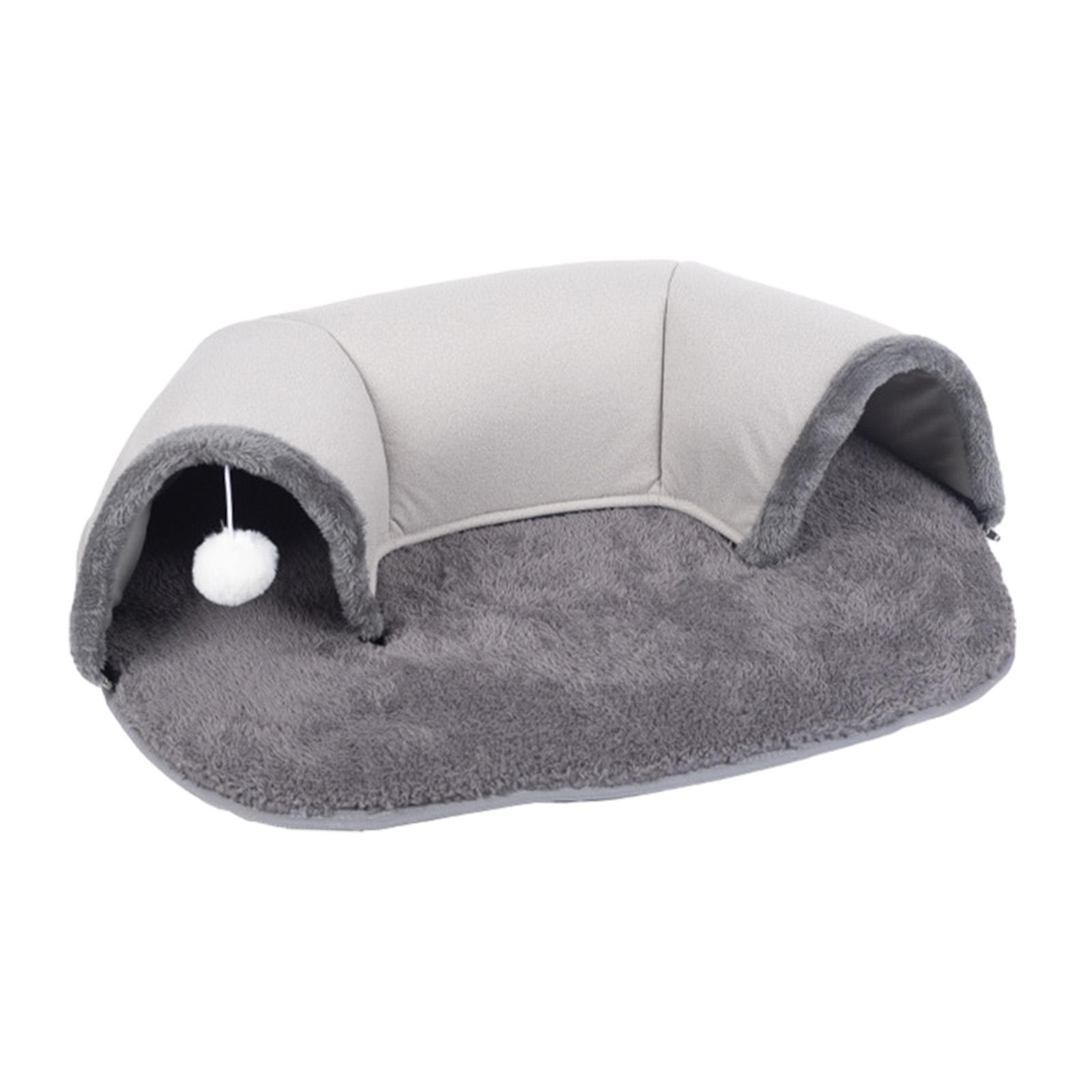 Cat Tunnel and Bed Toy Comfortable for Kitten Puppy Rabbit Ferret Dog Sleeping Cushion Plush Mat Cat Warm House Playing Exercise