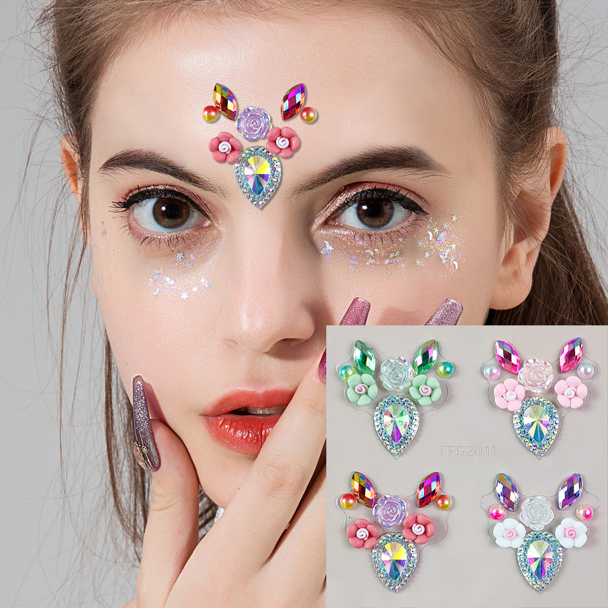 Best of 3D Crystal Face Sticker Multicolor Glitter Drill Body Art Beauty Stage Makeup Forehead Rhinestone Shiny Temporary Tattoo Sticker Reviews & Tips