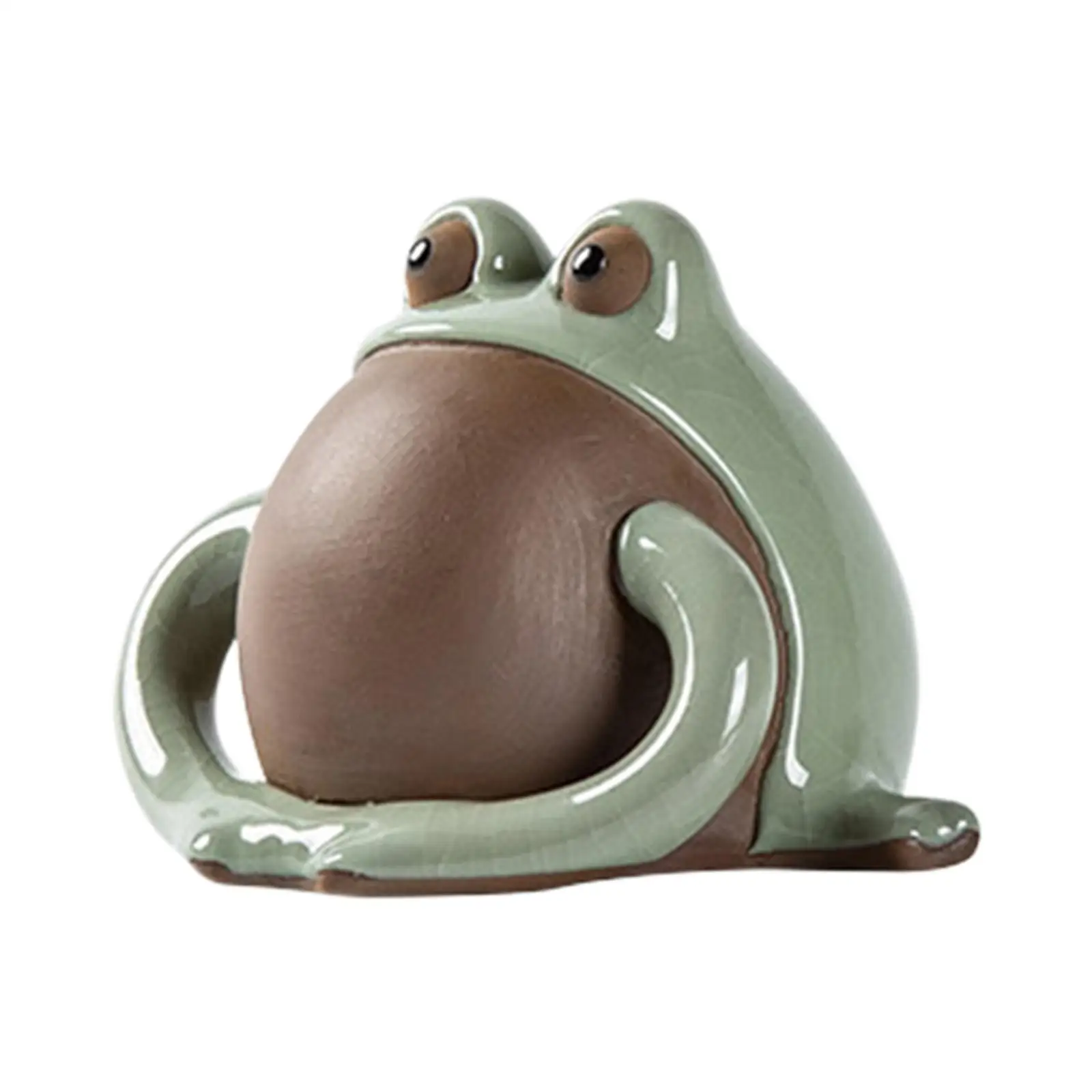 Tea Pet Lovers Gifts Frog Statue for Table Centerpiece Tea Room Desktop