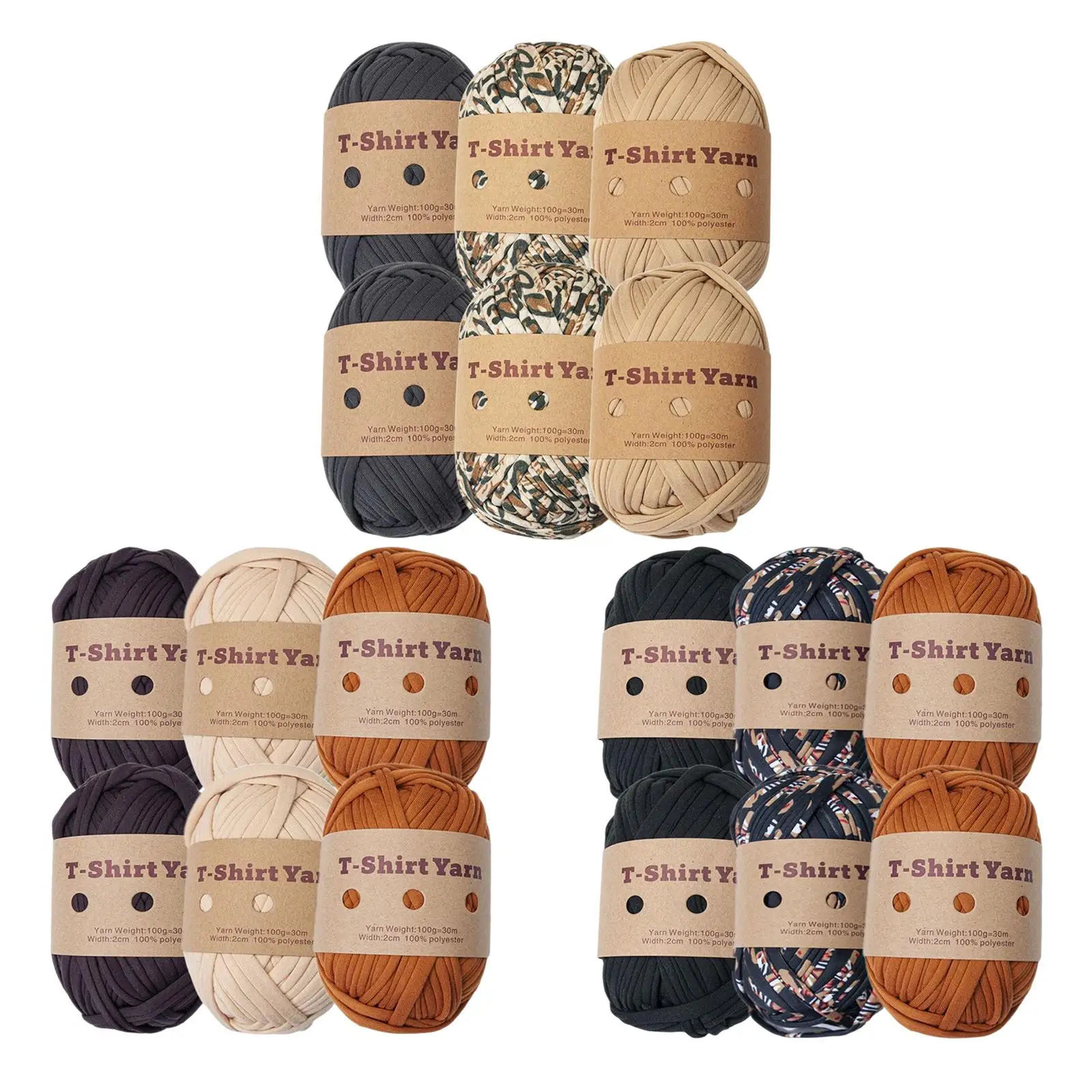 6 Pcs Set Knitting YarnT-shirt Yarn DIY Knitted Fabric Soft Fabric Cloth Yarn