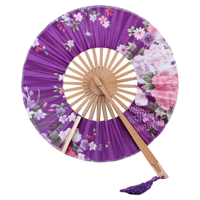 4 éventails Ronds Pliants Motif Chaton - 20cm Déplié, Polyester, Léger, Parfait Fête & Voyage - 4