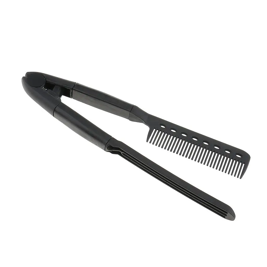 Salon Hairdress Hairdressing Styling Hair Straightener Folding V Shape Comb