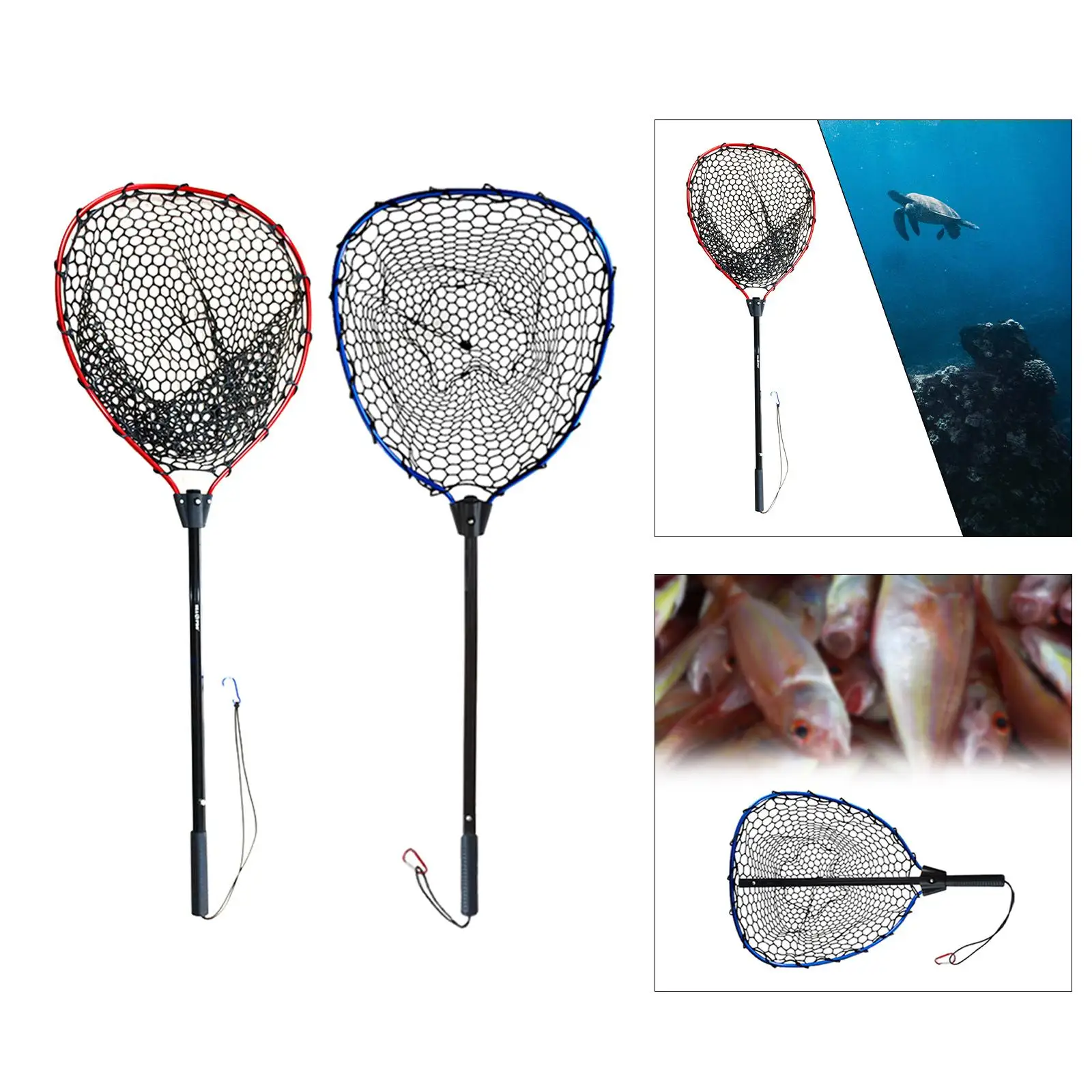 Fishing Net Aluminum Silicone Fishing Accessories Landing Net for Fisherman