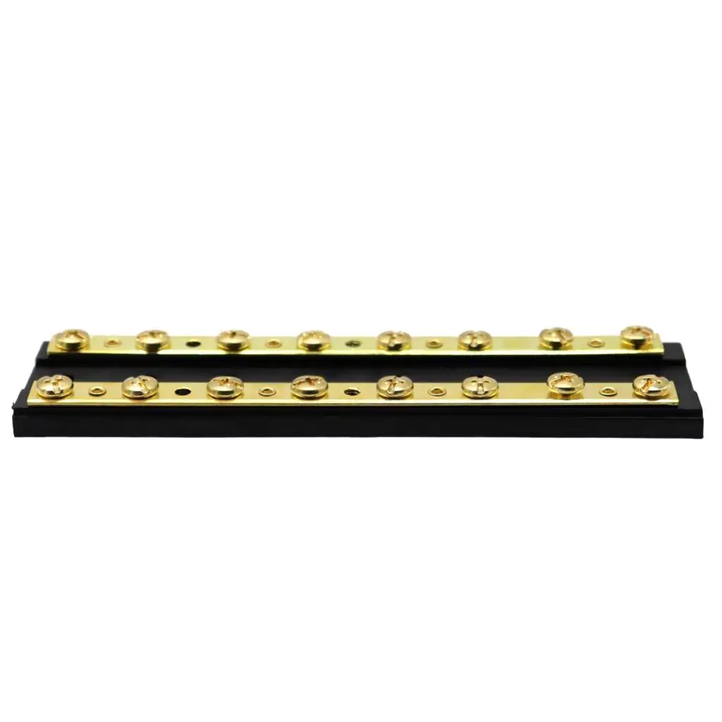 Brass Dual 8 Bus Bar Power Distribution Block 60A DC 32V for Cars Truck Ship