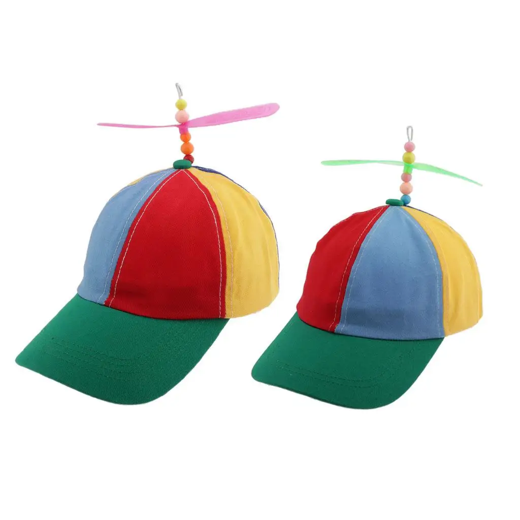 Rainbow Propeller Spinner Hat with Adjustable Hat  Back - Costume 