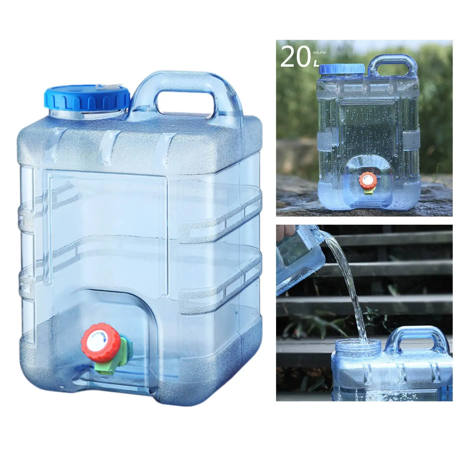 Outdoor Water Bucket Portable Water Tank Container with Faucet for Drinking Camp Cooking Picnic BBQ 20L Capacity Water Tank