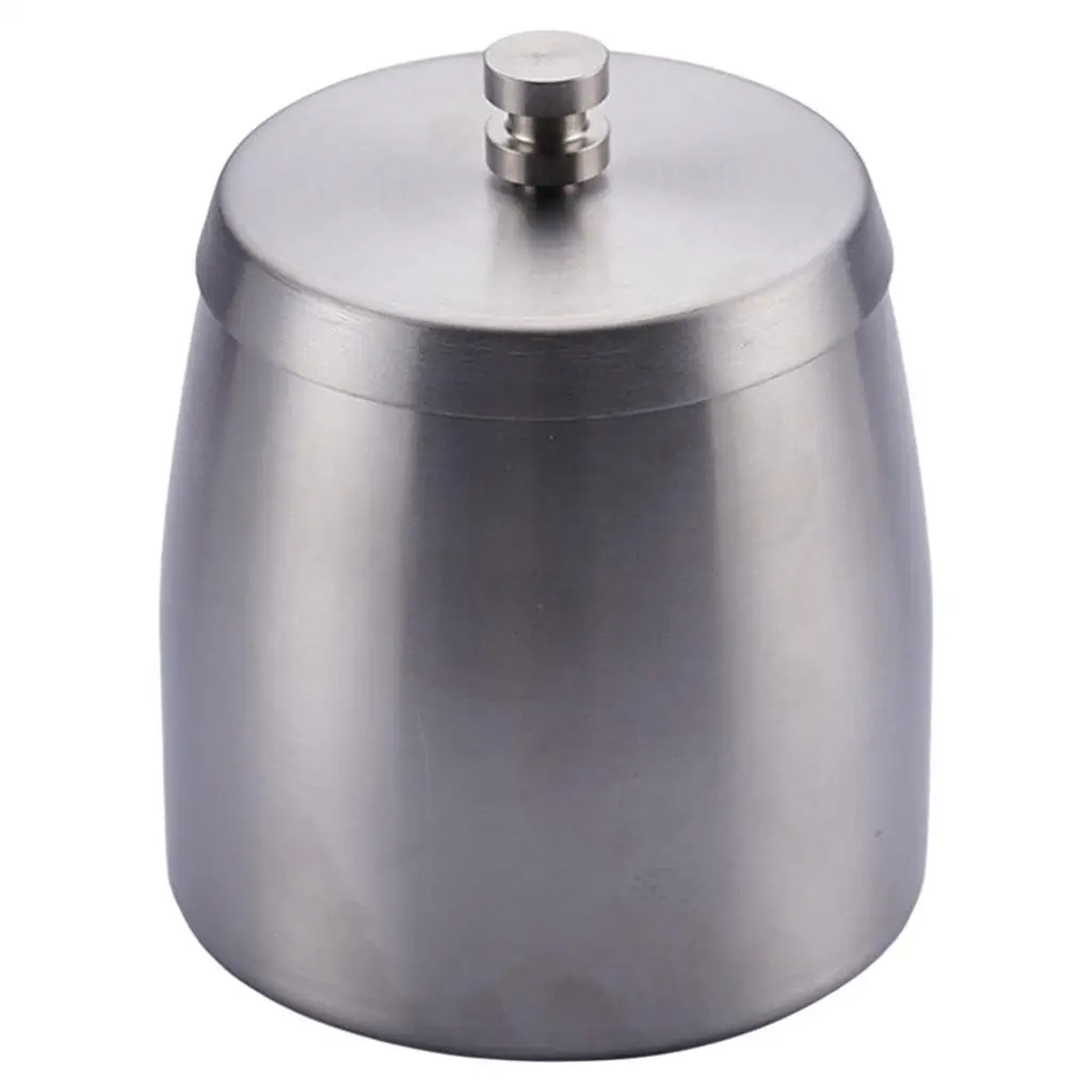 Stainless Steel Ashtray with Lid Tobacco Tray Free Standing Deepened Column Portable Cigarette Ashtray for Household Use