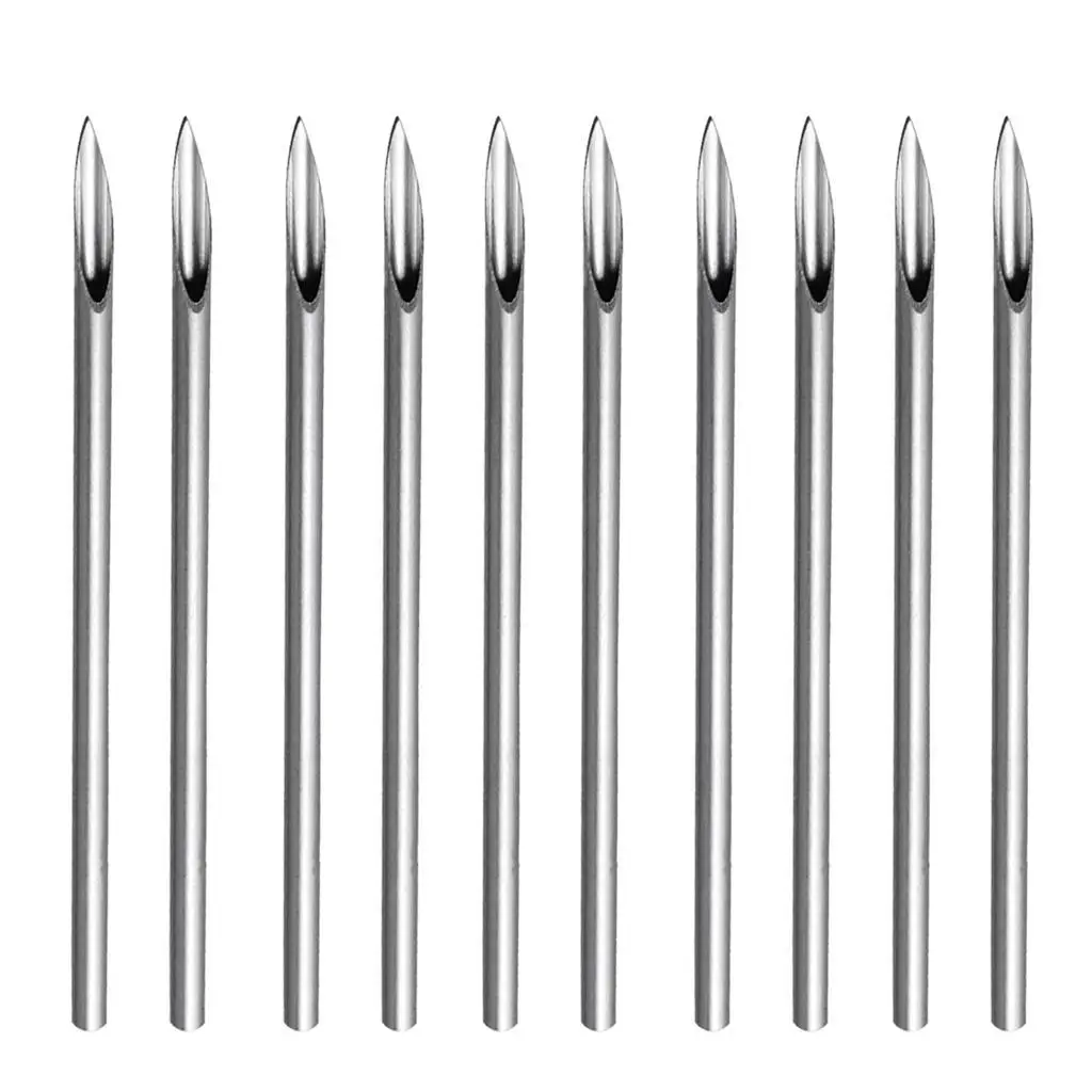 10 Pieces Stainless Steel Sterilized   For Navel Ear Lip 14g