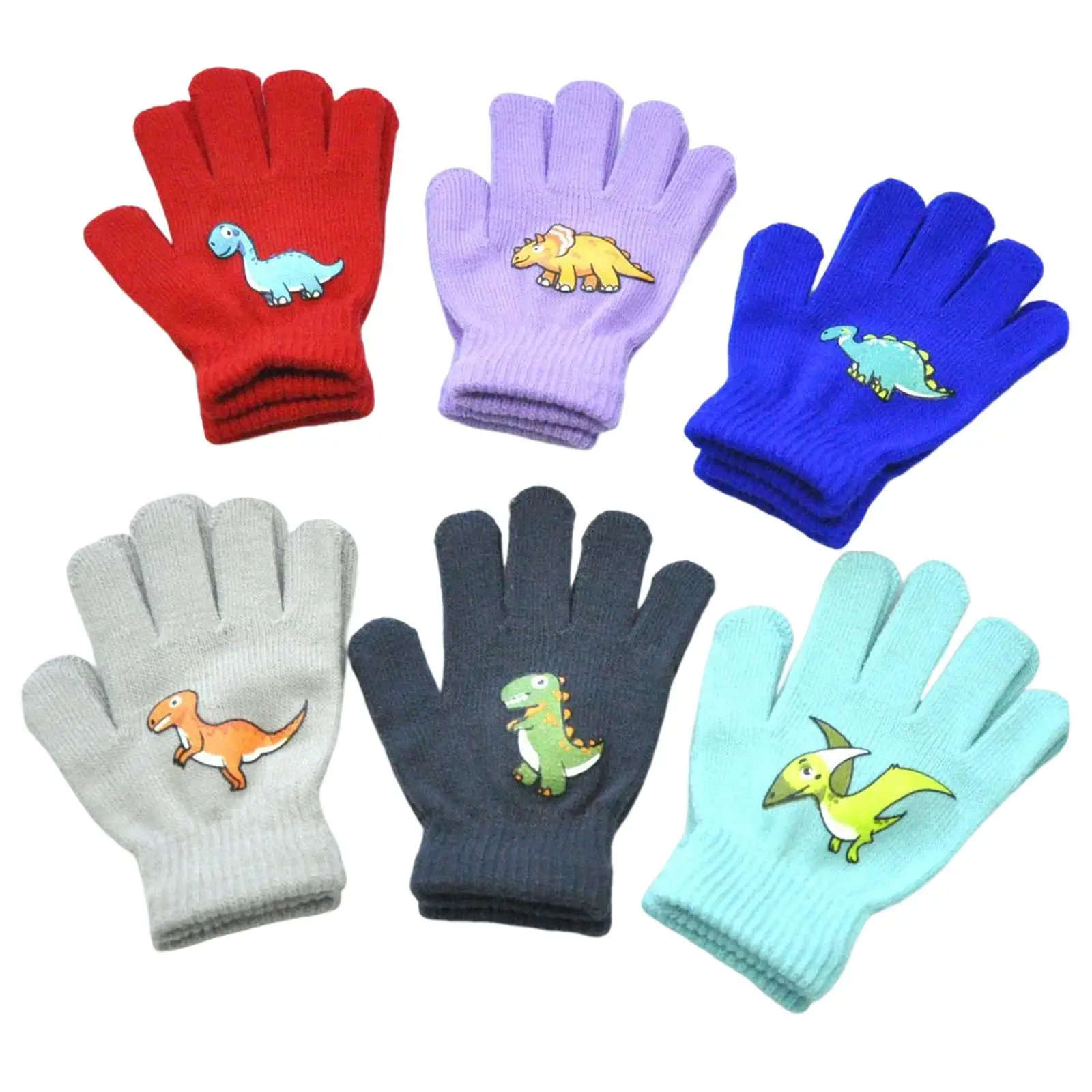 Unisex Kids Gloves Warm Winter Stretchy Full Fingers Mitten Knitted Toddler