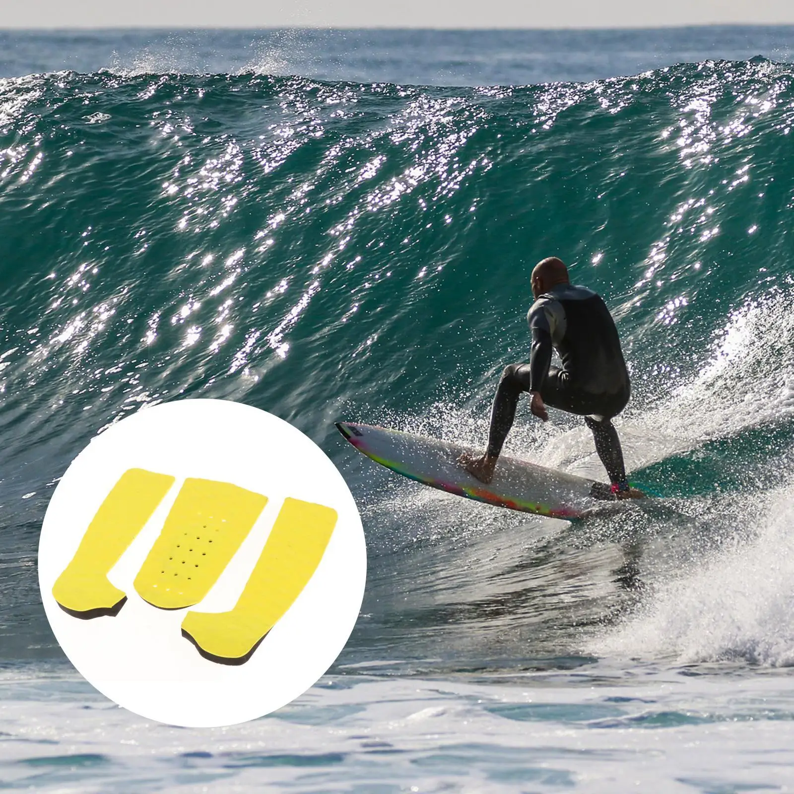 3x Premium EVA Surfboard Traction Pad Longboard Skim Boards Deck Tail Pads