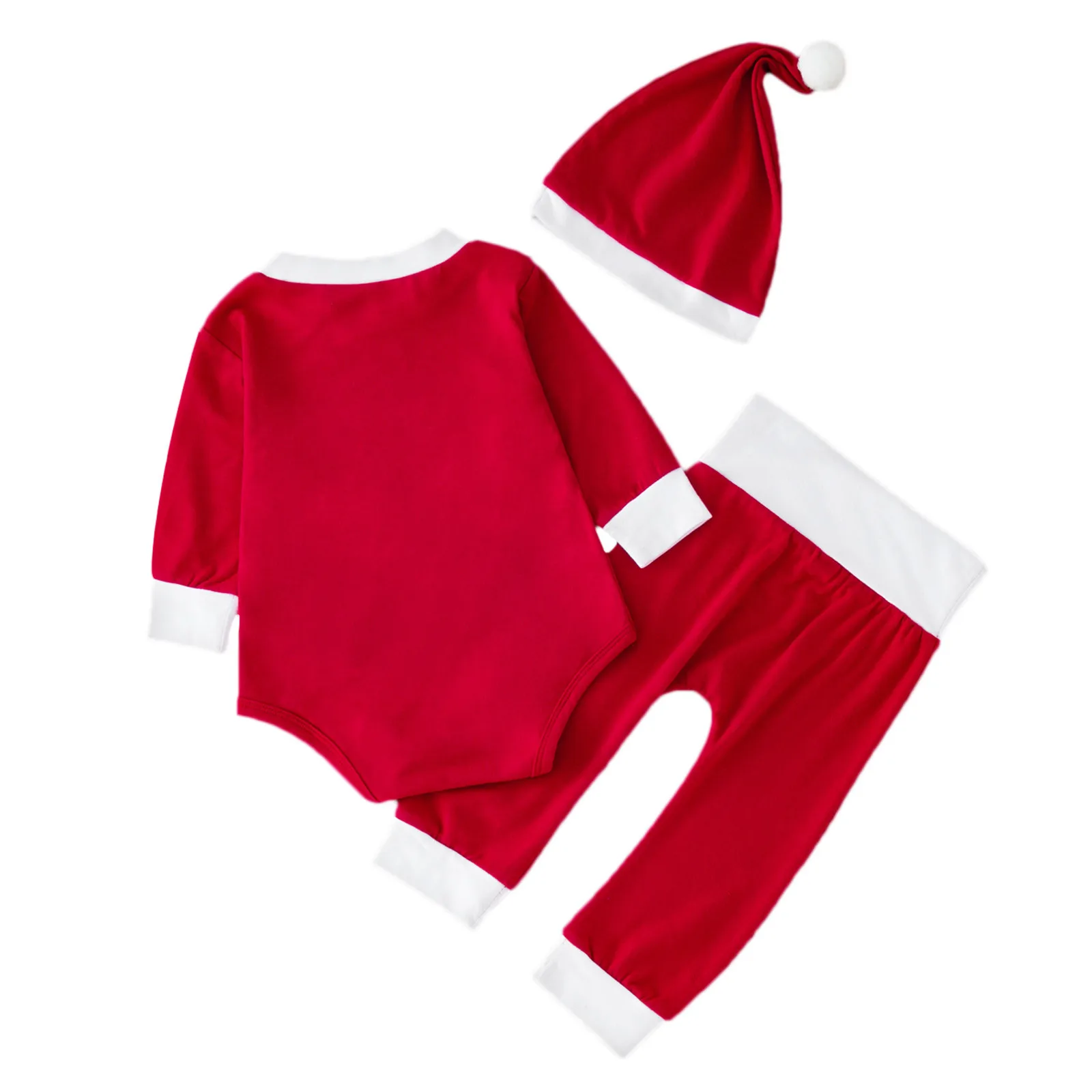 Infant Baby Boys Girls Christmas Deer Santa Xmas Letter Printed Romper Bodysuit And Pants Hat Pajamas Firetruck Clothes pajama sets button up	