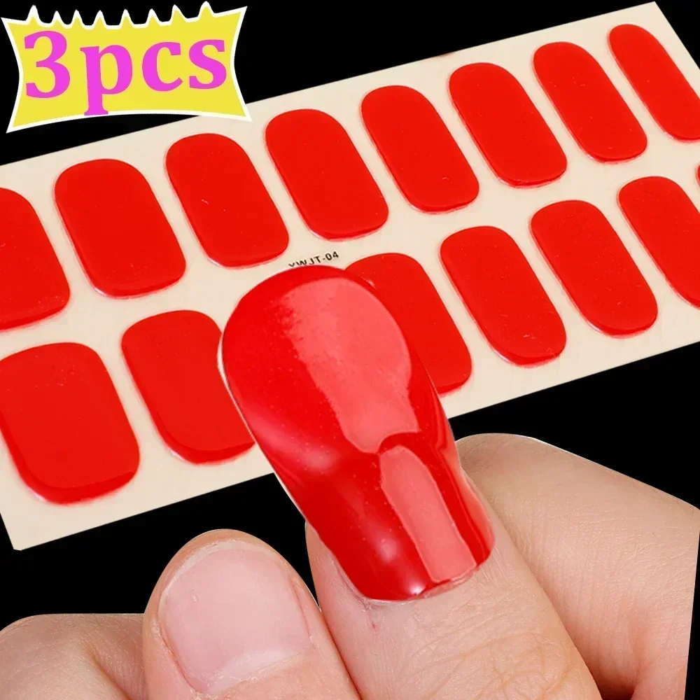 Best of Colorful French Semi-Cured Gel Nail Patch Slider 16Tips Adhesive Full Cover Nails Sticker For UV Lamp DIY Long Lasting Decals Reviews & Tips