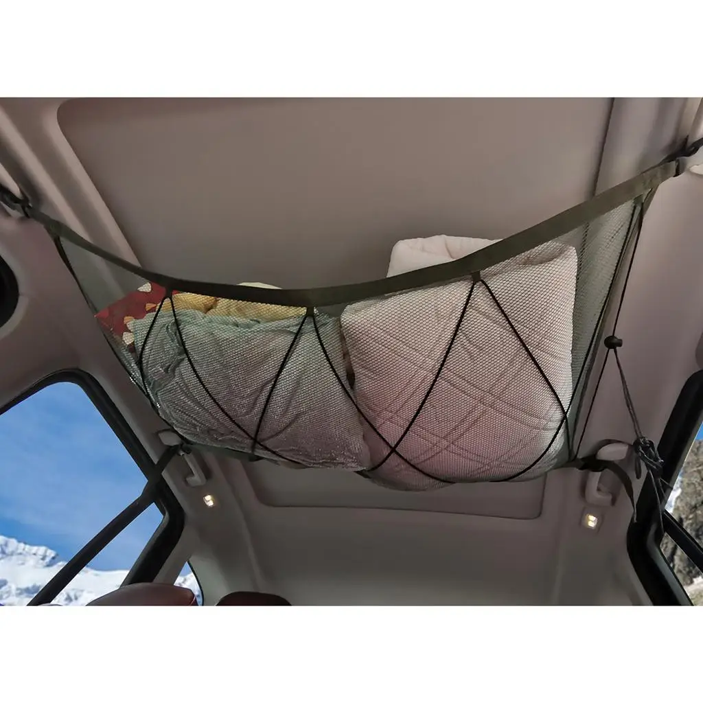 90x60cm Elastic Car Roof Interior Ceiling Mesh Storage Bag for Van SUV Truck
