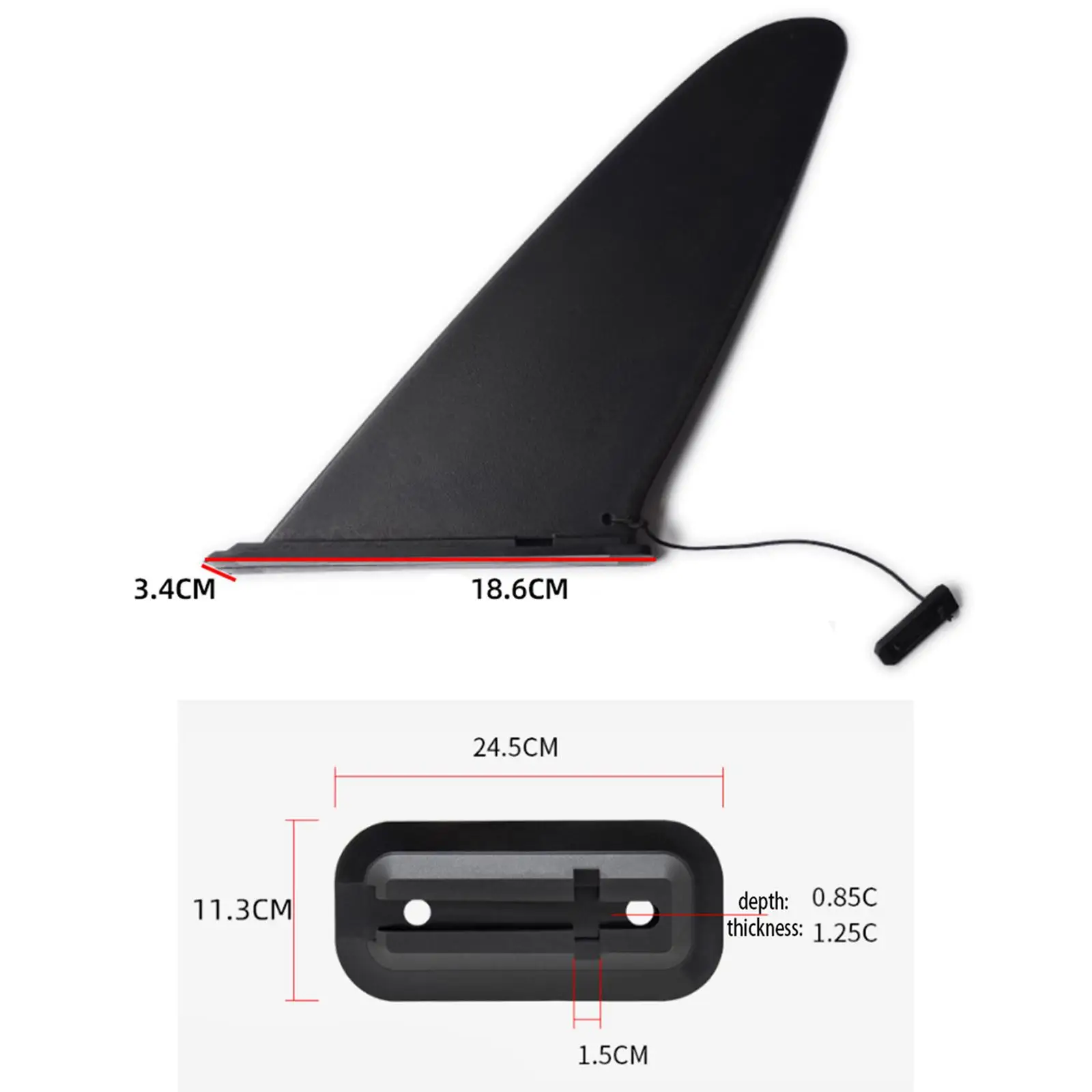 Surfing Fin Surfboard Fin Inflatable Paddleboard Longboard Detachable Center Fin Tracking Tail for Dinghy Outdoor Beach