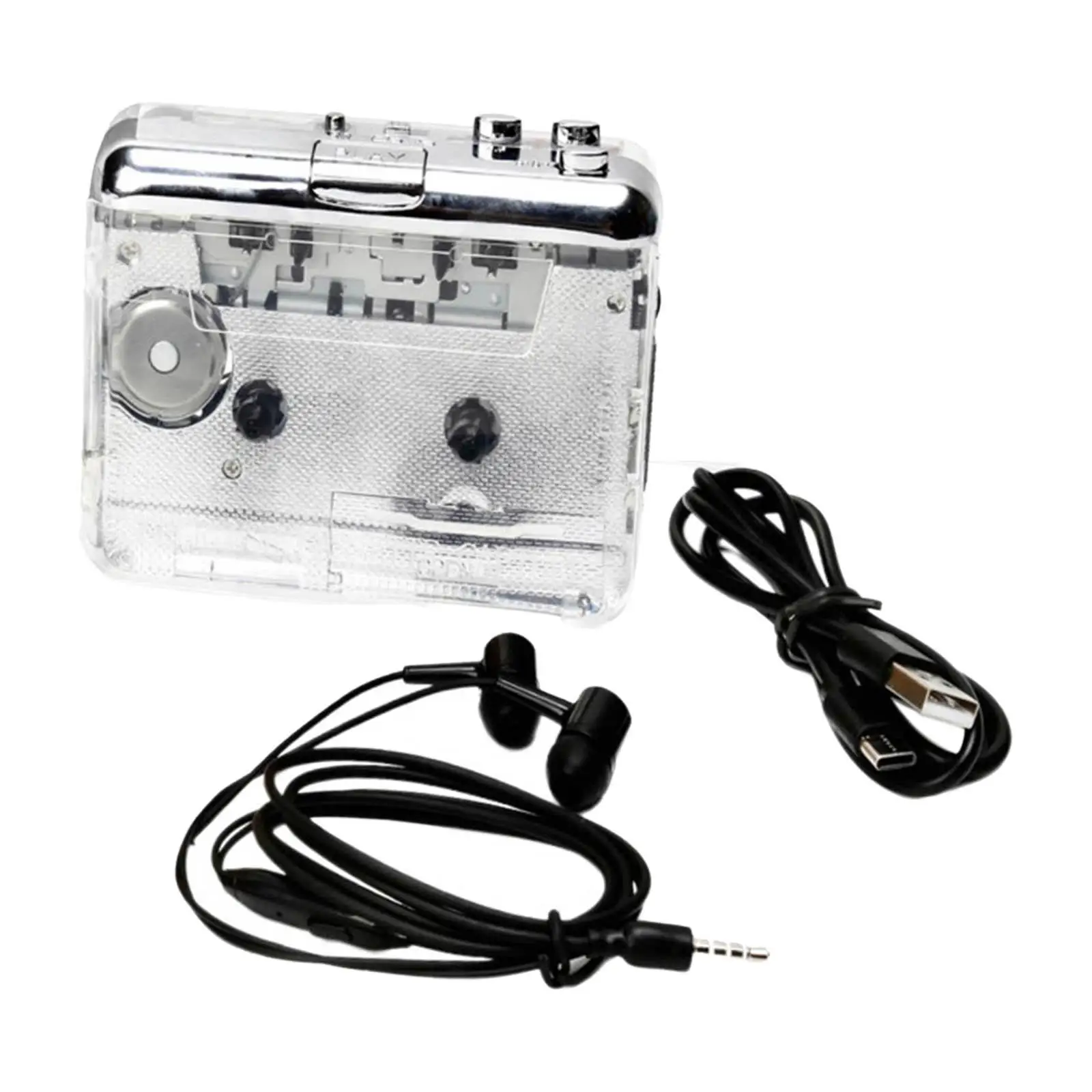 USB Cassette Tape to MP3 CD Cassette Player Type C Cable Powered Batteries Powered Converter for Laptop PC for Windows XP/7