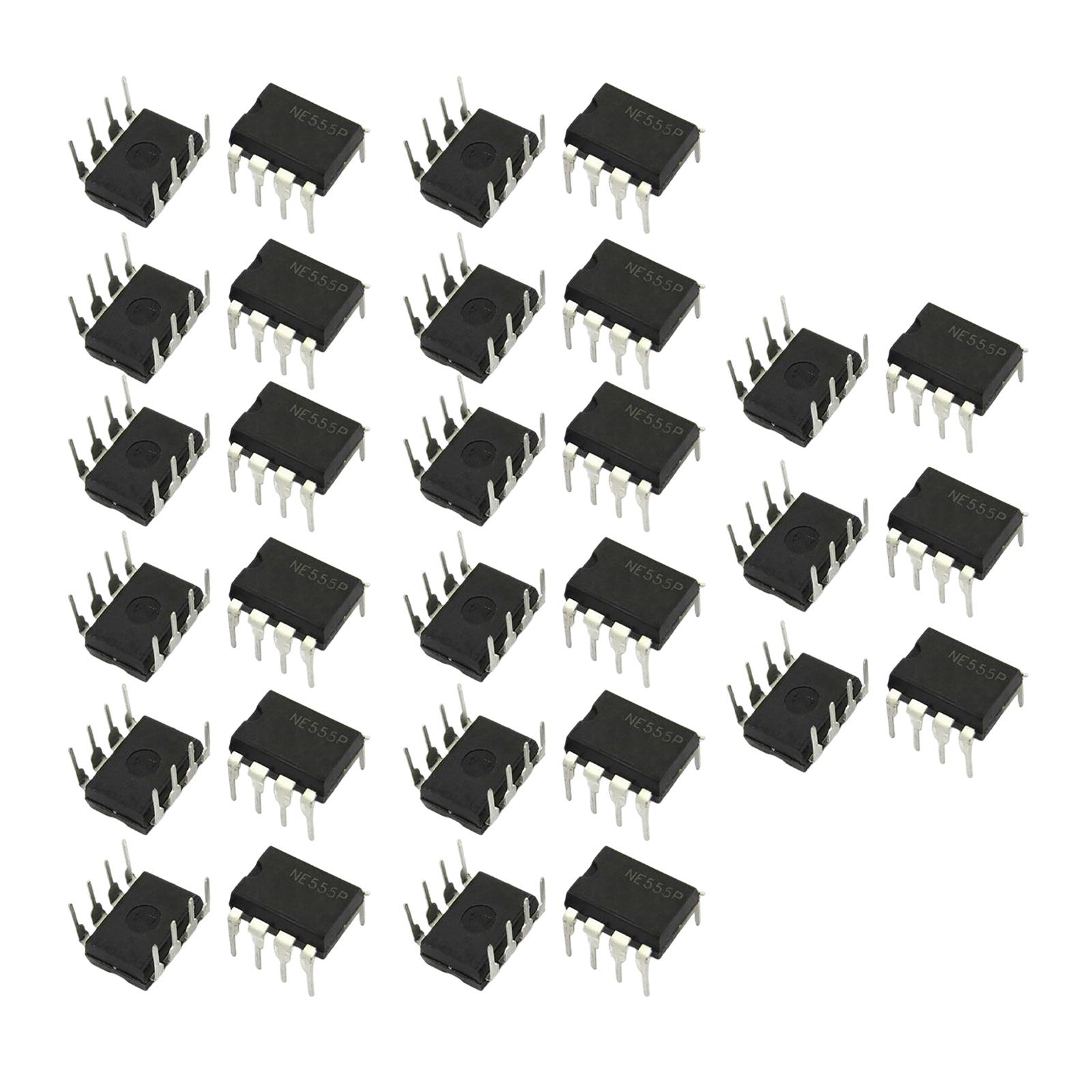 30 Pieces 555 Timer Chip 8Pin Dip Single Precision IC Ne555 Pulse Generator Easy to Install