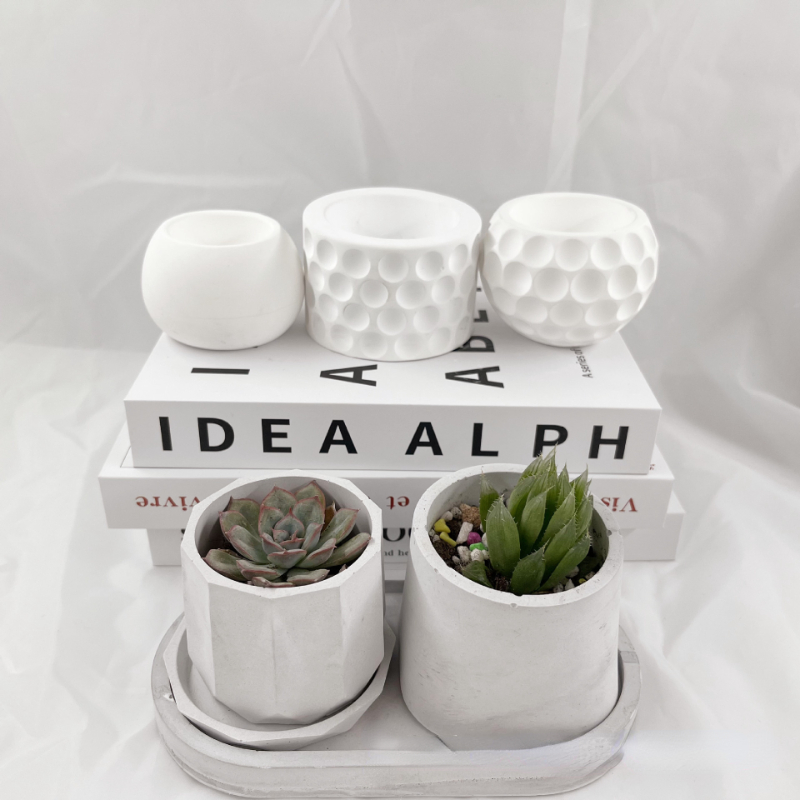 Description Picture 4 of itemRound Cut Flower Pot Silicone Mold Wave Point Square Succulent Storage Box Plaster Mold Candle Candlestick Silicone Pottery Mold