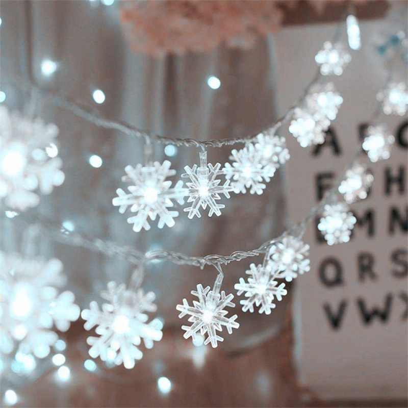 Christmas Snowflake String Lights LED Fairy Lights USB/Battery Powered Garland 2024 New Year's Wedding Party Xmas Decorations