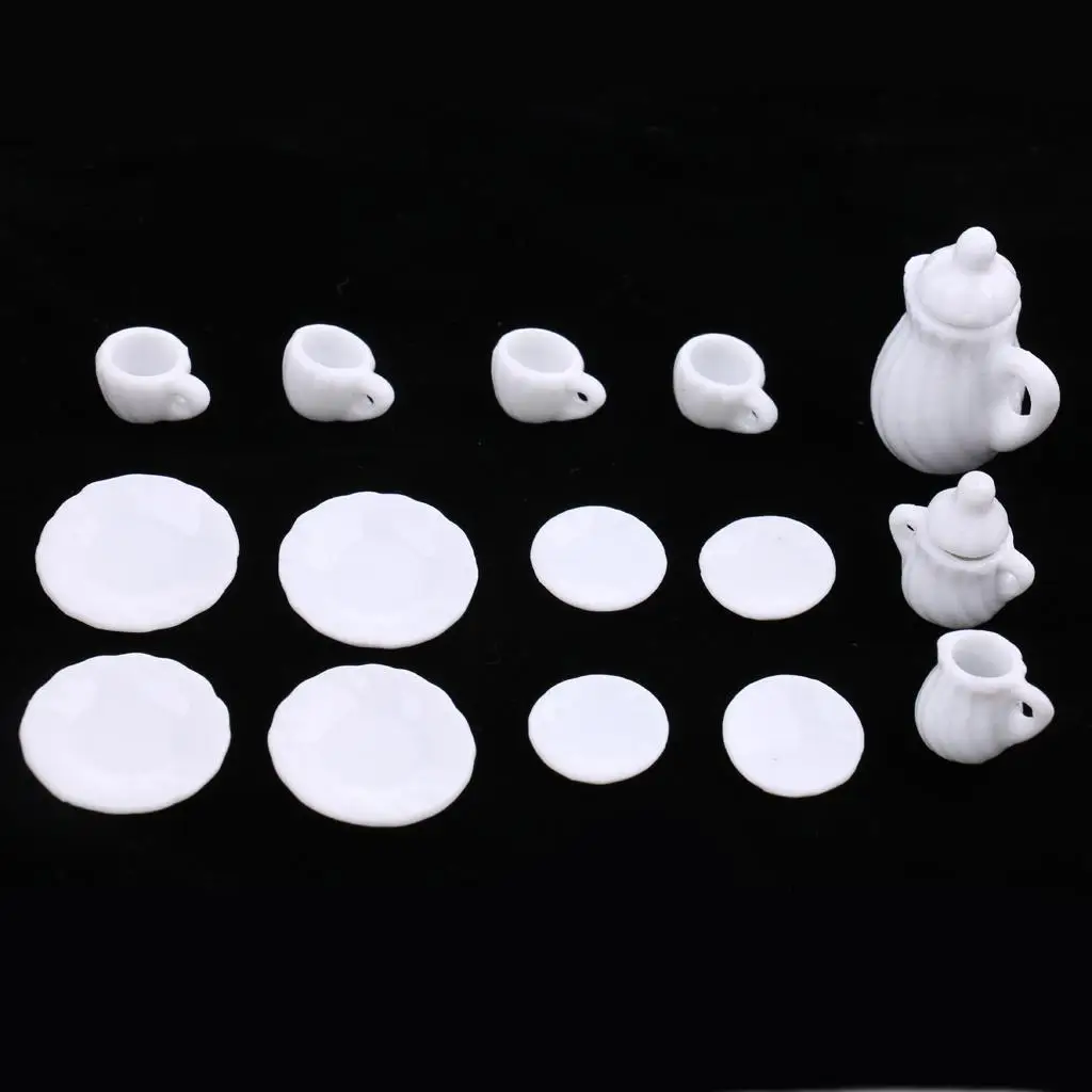 1/12 Scale Miniature 15 Pieces Chinese Set Tableware Dollhouse Furniture