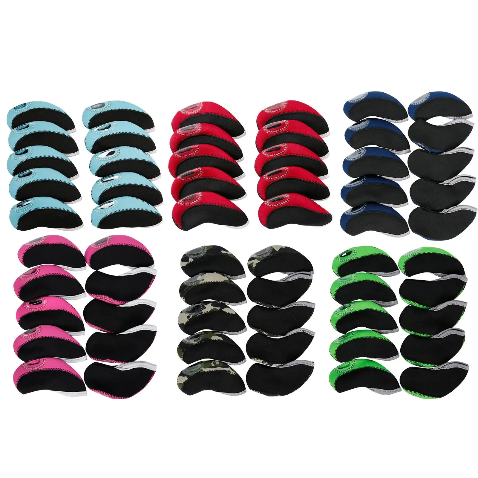 10x Waterproof Golf Iron Headcovers Golf Club Head Cover Fits All Brands Golfer Gift Protector Viewable Window Guard