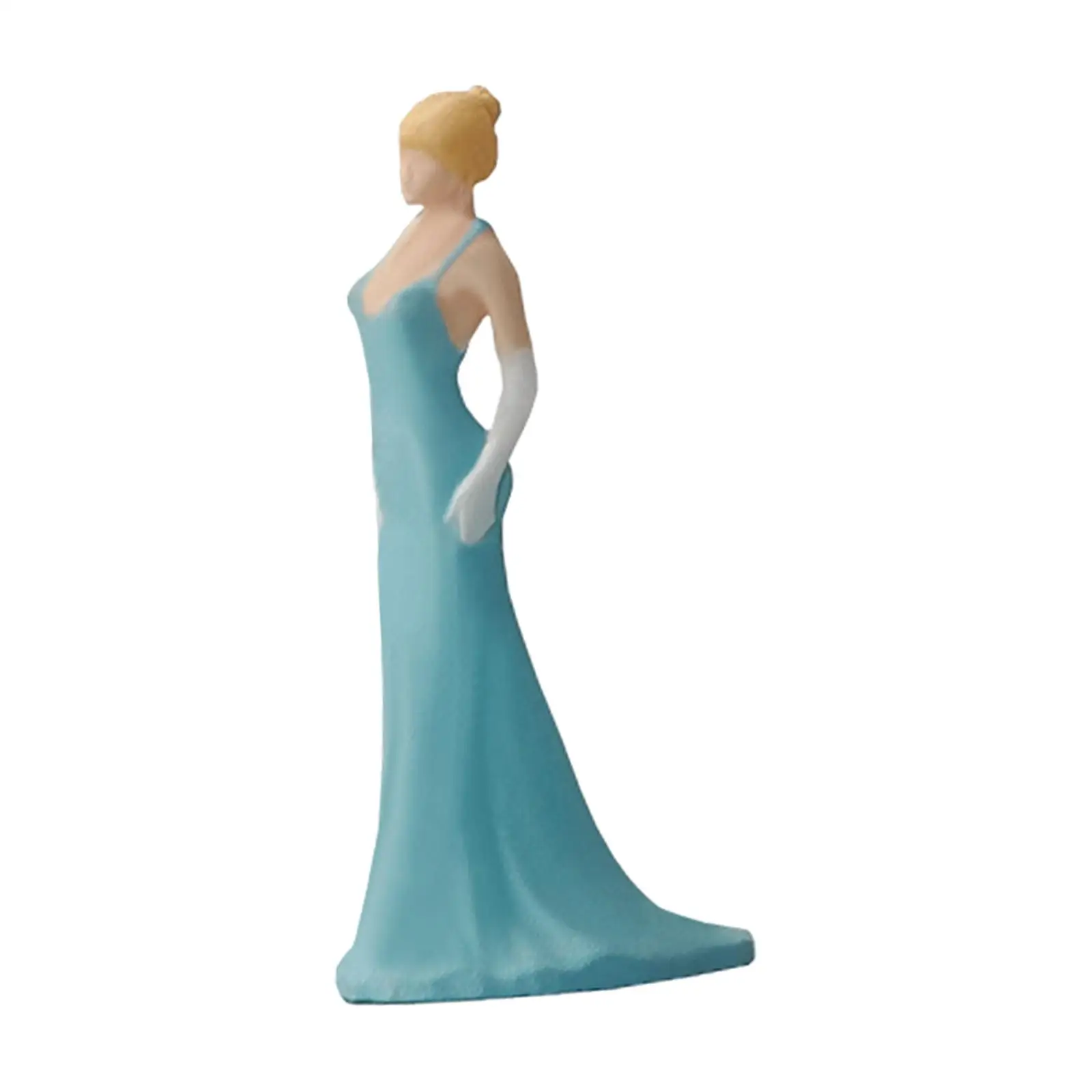 1/64 Scale Evening Dress Girl Model Tiny for Desktop Decoration Fairy Garden