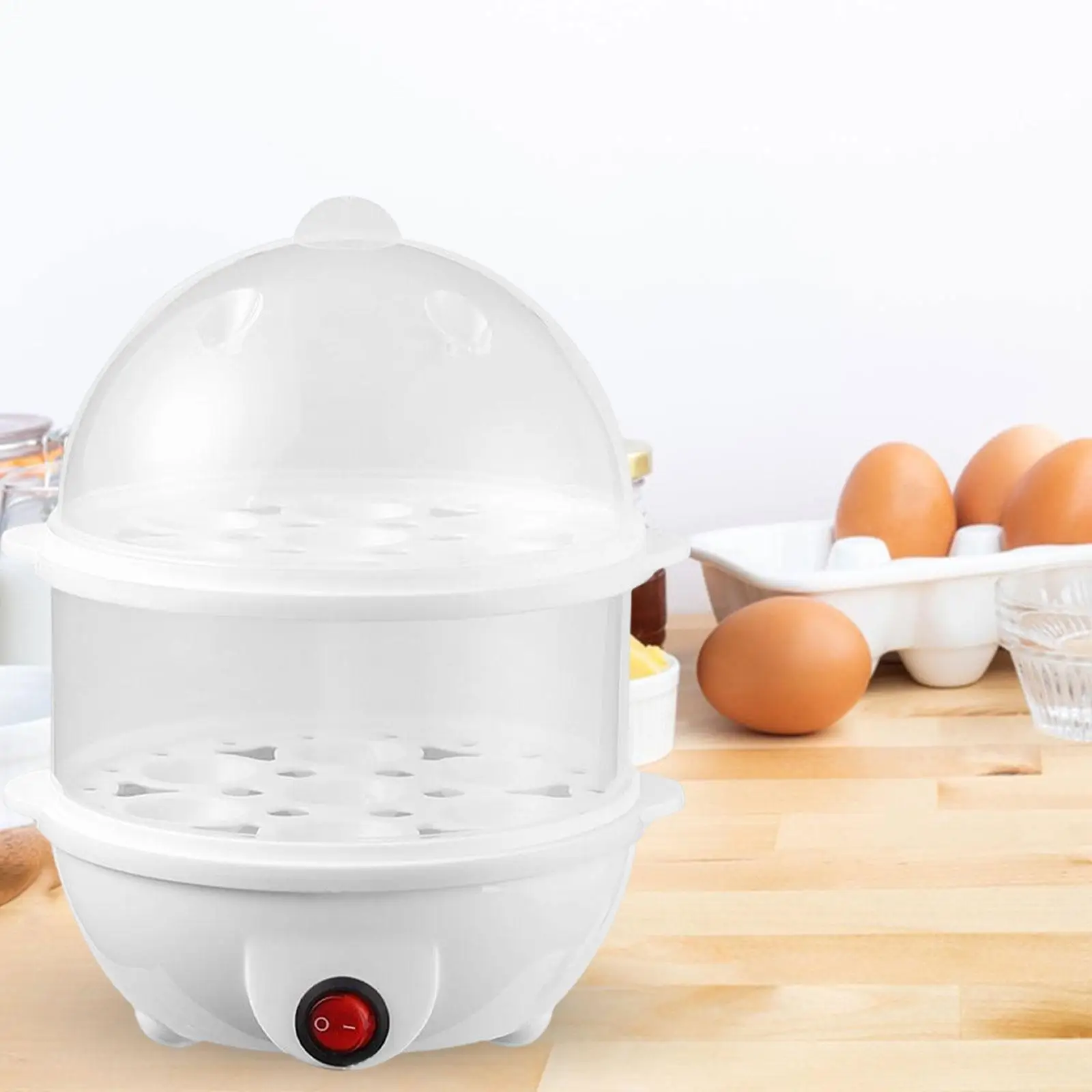 Portable Egg Poachers Double Layer Egg Steamer Anti Slip Base Reusable Egg Boiler Egg Steamer for Home Cooking Vegetables Pot