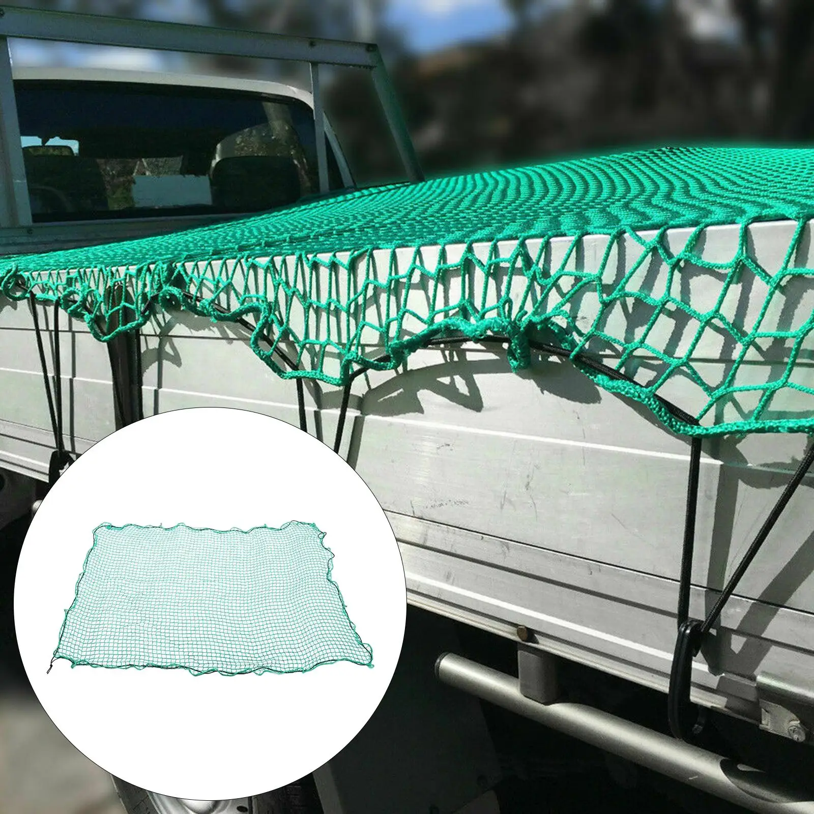 Heavy Duty Bungee Cargo Net 8.2` x 11.5` Mesh Net Stretchable Adjustable Car Storage Net Fit for Truck Bed Pickup Truck Trailer
