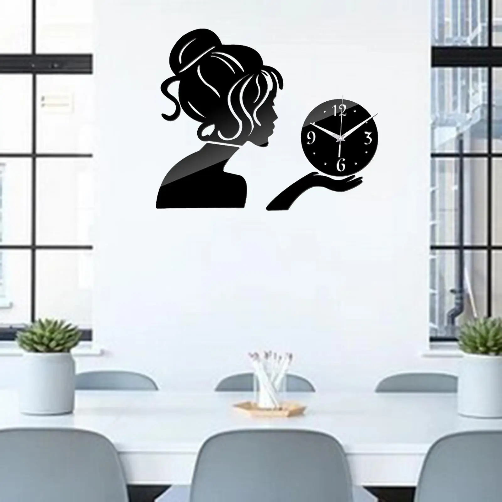 Creative Wall Hanging Clocks 3D DIY Sticker 15cm Diameter Acrylic Mirror Mute Clocks for Hotel Bar Study Decoration Wall Decor