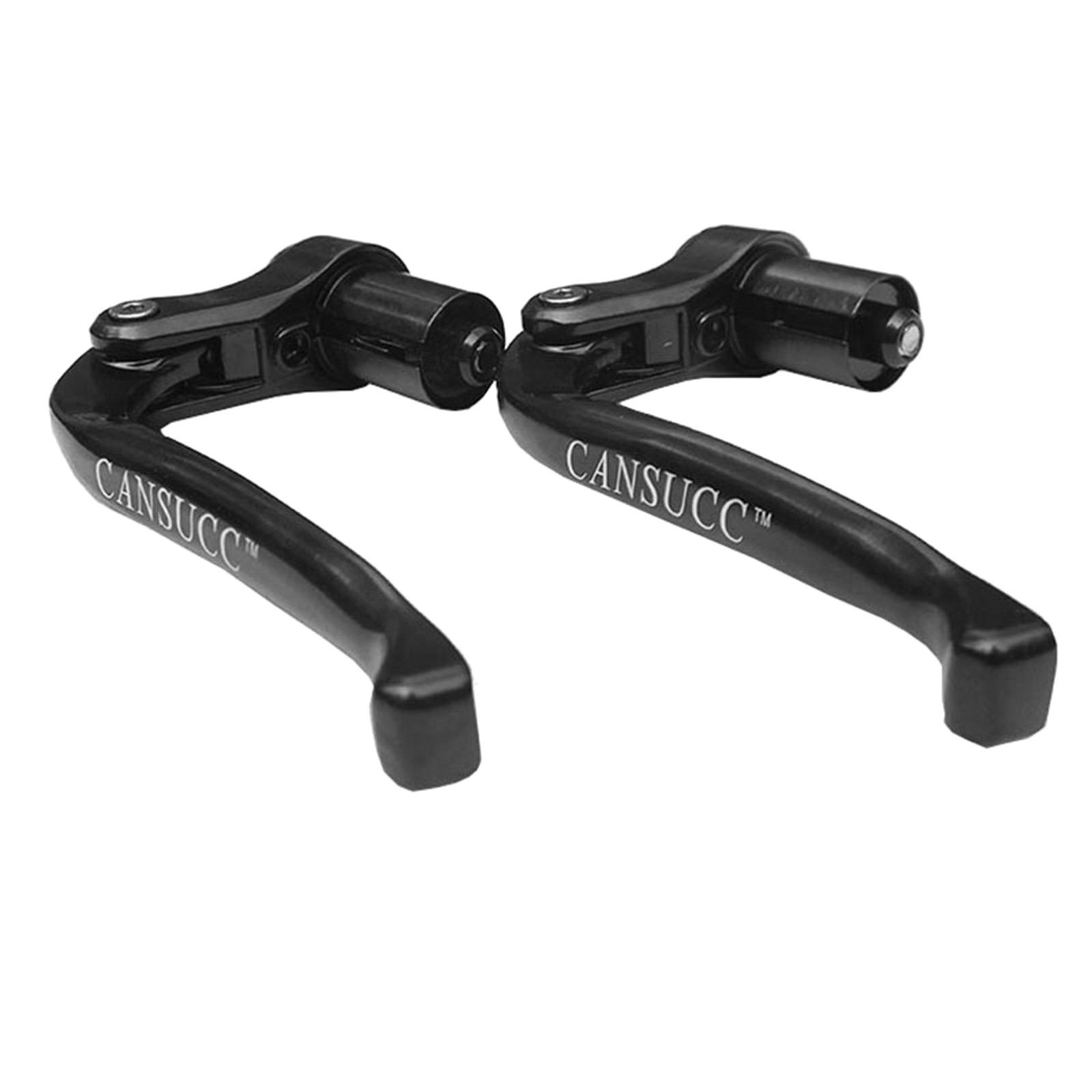 2 Pieces Bicycle Brake Levers Bar End Mountain Road Aero Bar Triathlon Black