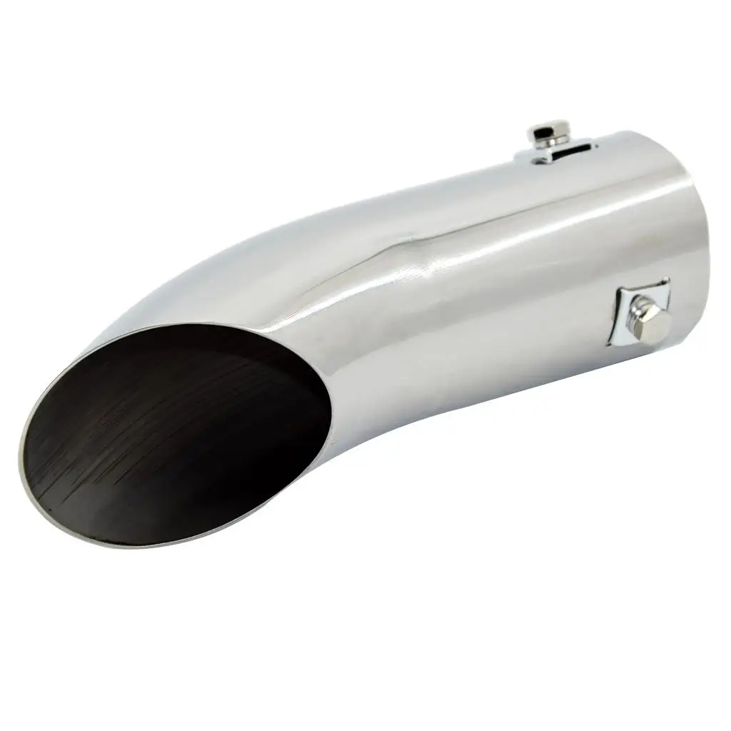 59mm Car Exhaust Pipe Muffler Tail Tip Silencer Stainless Steel 185mm Silver