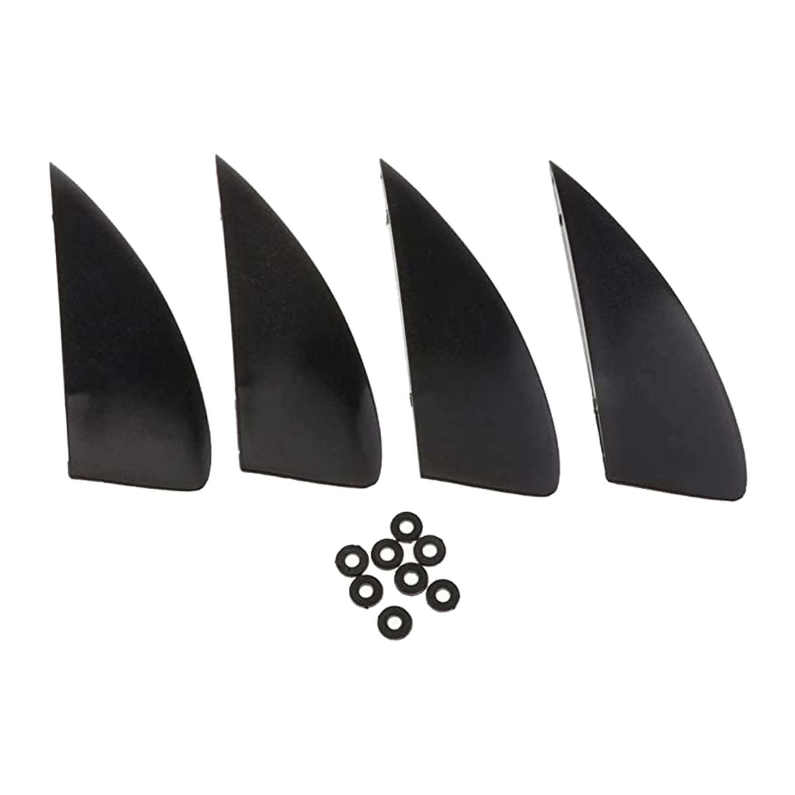 4Pcs Kiteboard Fin Surf Board Accessory Wakeboard Fins Surfboard Fins for Outdoor Softboard Supplies Summer Surfing Cruiser Deck