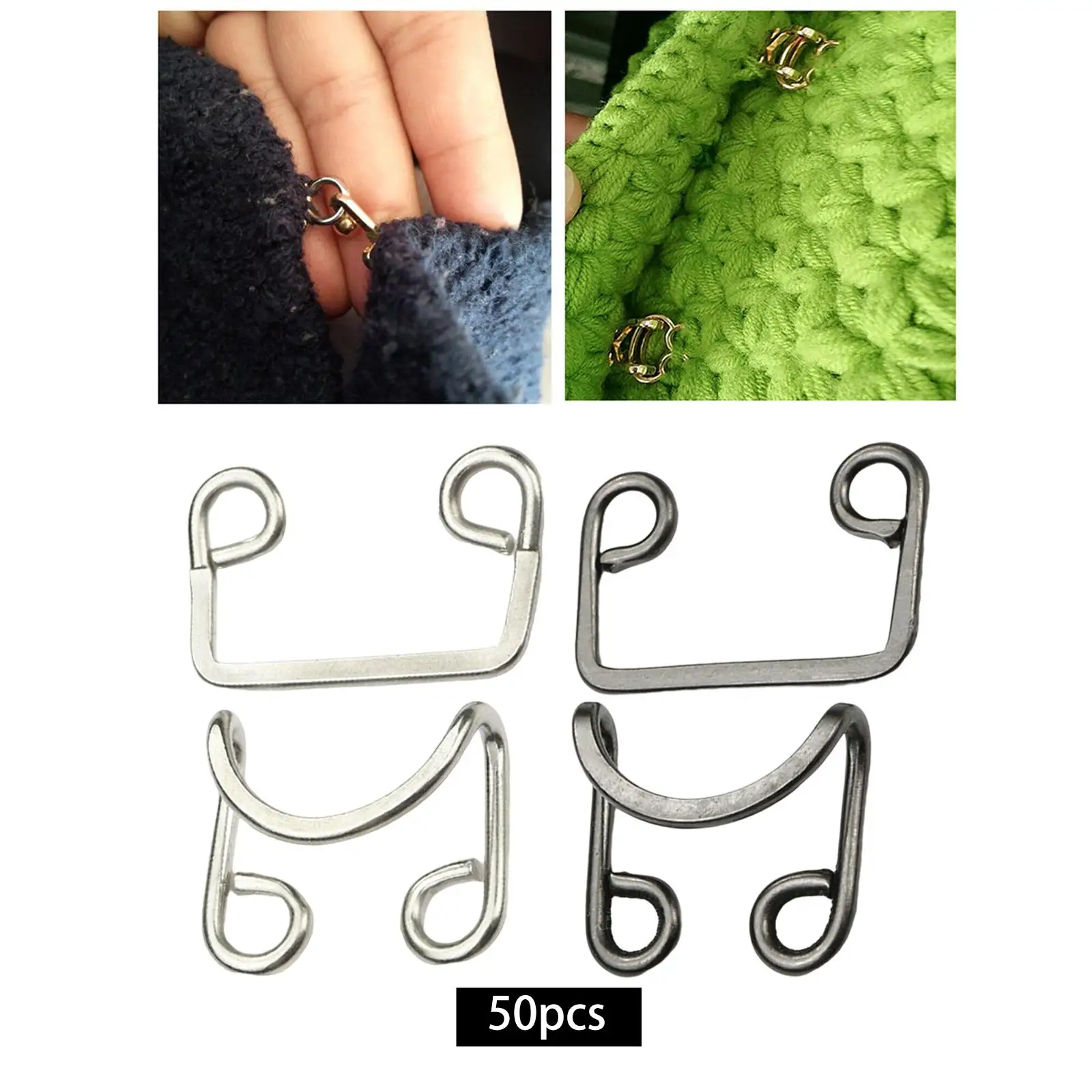 50 Pairs Metal Buckle Waist Fittings Adjustable Sewing Hook Button Collar Clasp for Fabric Crafts Underwear Pants Extender Jeans