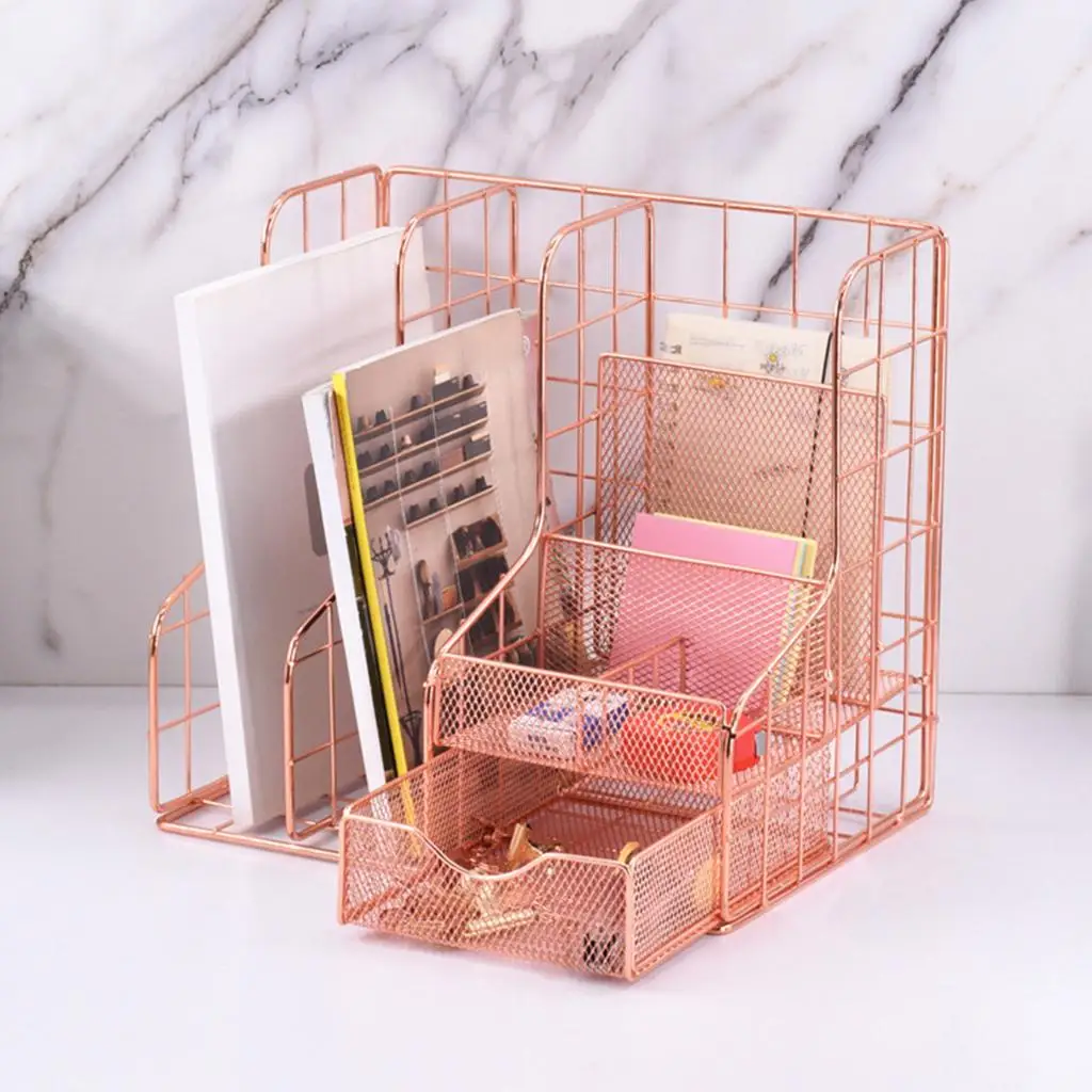 Metal Mesh Desktop Office Pen Pencil Holder Iron Desk Organizer for Scissors Ruler Stationery School Supplies Accessories