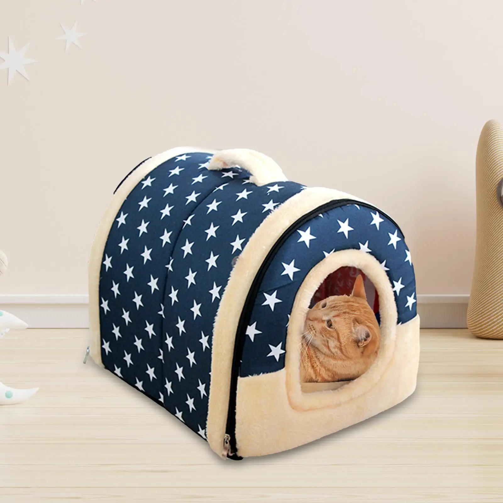 Cat Bed Dog Tent Cozy Kitty with Removable Cushion Warm Nest Warm Cave House