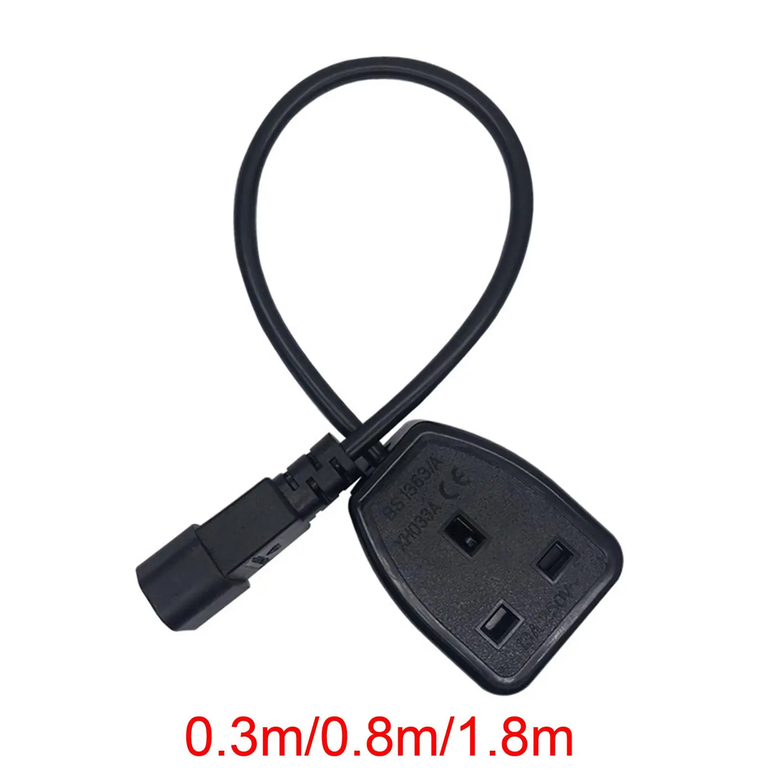 IEC320-C14 Male uk Female Black Low Resistance Male to Female Good Conductivity 3Pin Power Adaptor Cord Power Cable for Ups