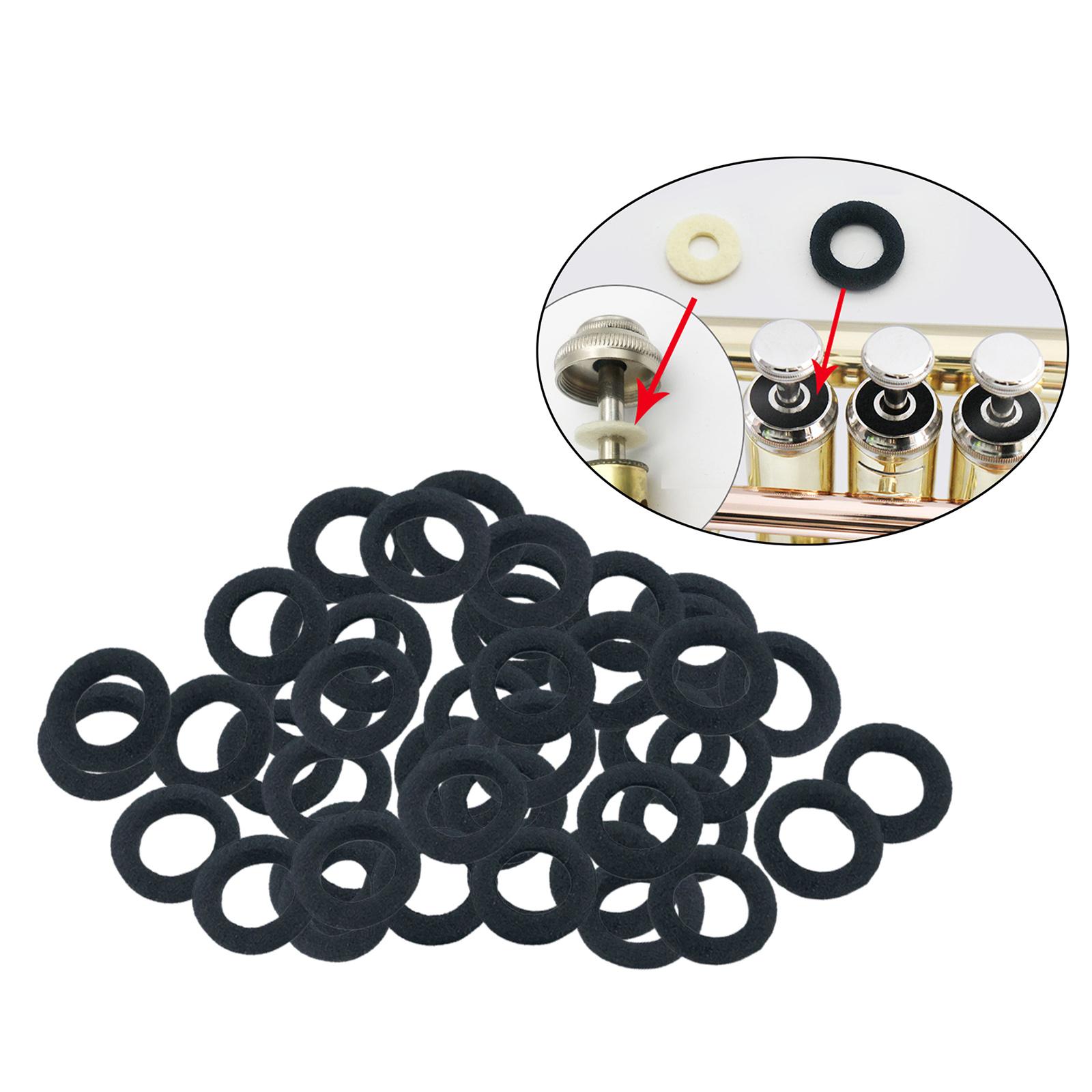 3X 50x Cornet Trumpet Felt Washers Pad Musical Instrument Acc Black