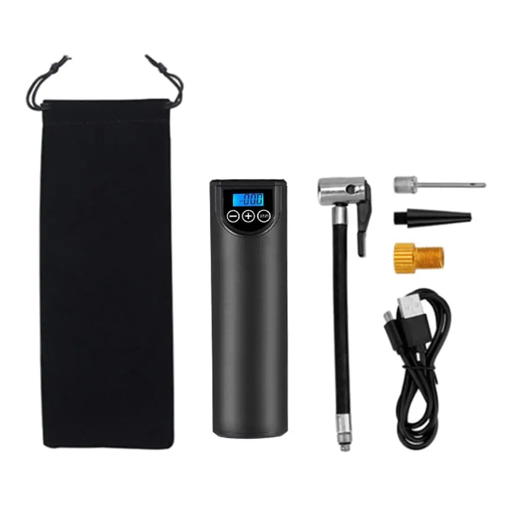 Portable air compressor, mini air pump, hand tire pump with digital LED light