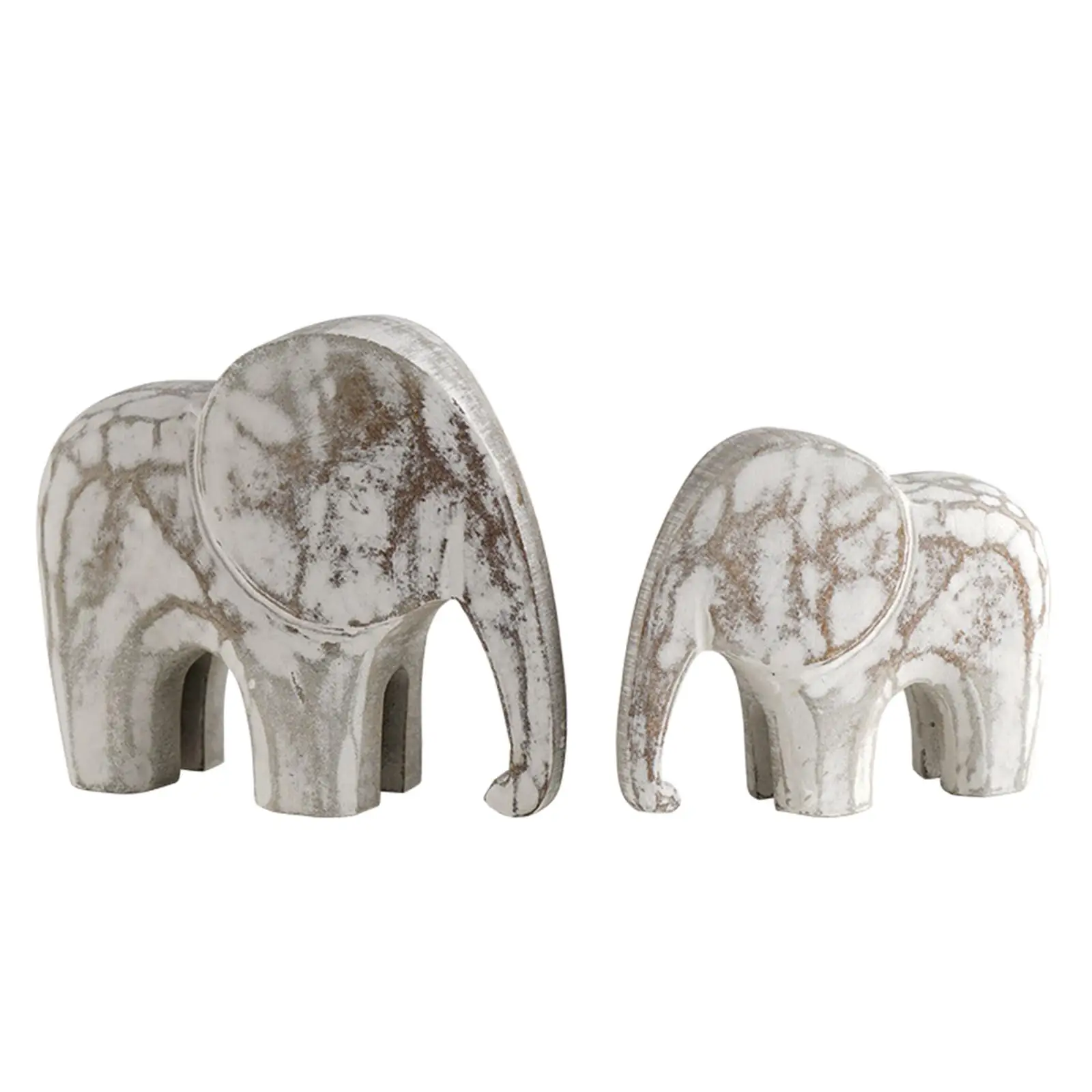 Modern Elephant Statue Sculpture Figurine 1Pair for Christmas Present Decoration