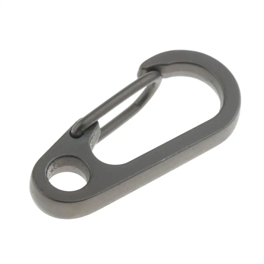 10Pcs Mini  Key Buckle  Spring Clip Hook Carabiner Keychain Gray