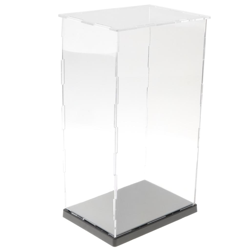 14x19x34cm Acrylic Model Display Case with Plastic Base Clear 