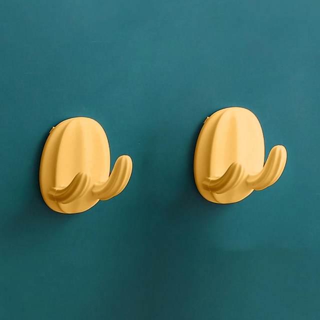 2 Pcs Cactus Wall Mount Power Plug Hooks Self-Adhesive Decorative