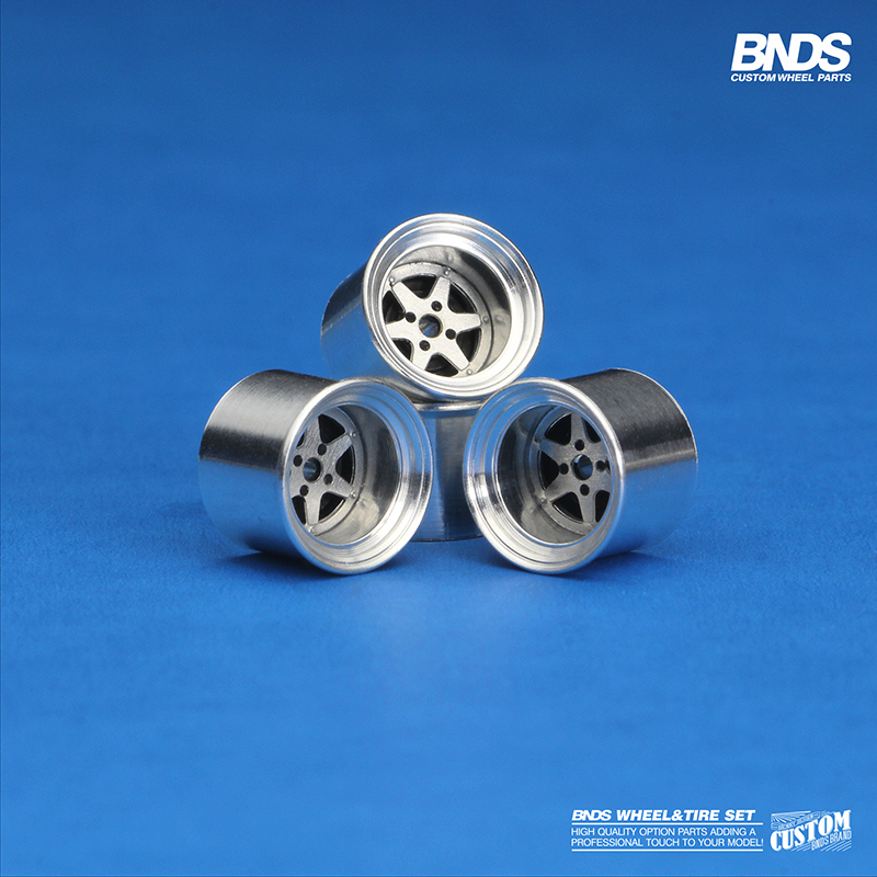 BNDS 1/64 Metallräder mit Gummireifen, Legierungsdesign, Felgen, Detail-up-Teile, JDM VIP-Stil für Modellfahrzeuge, 8,3 mm, 4-teiliges Set – Detail 3